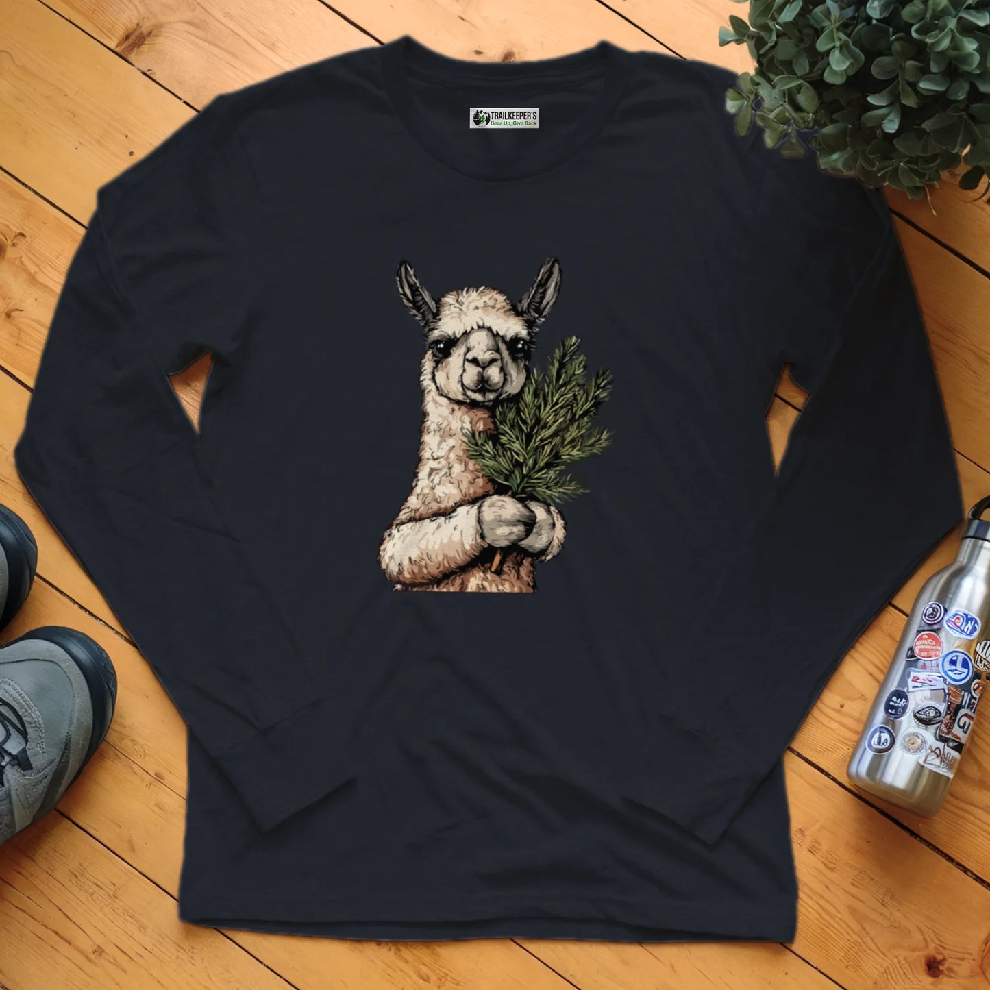 Llama Tree Hugger Long Sleeve T-Shirt
