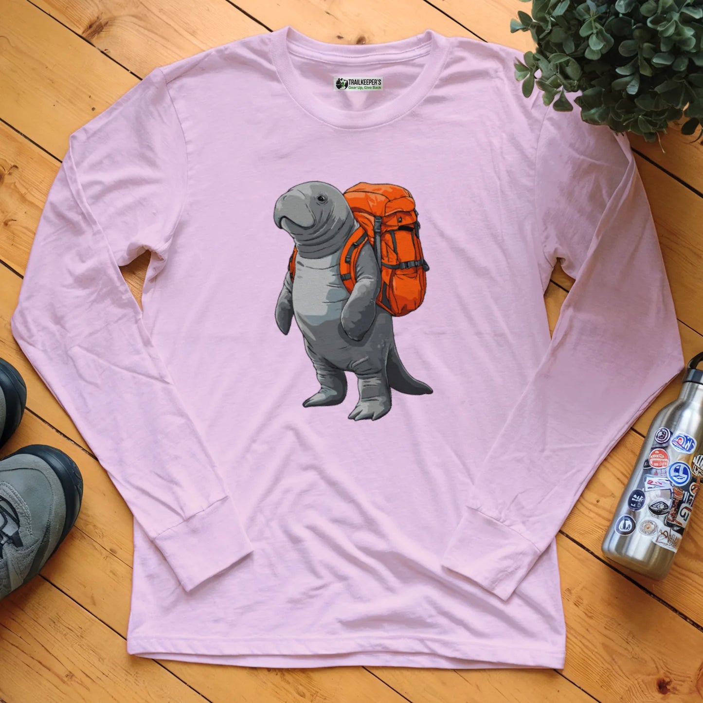 Manatee Backpacker Long Sleeve T-Shirt