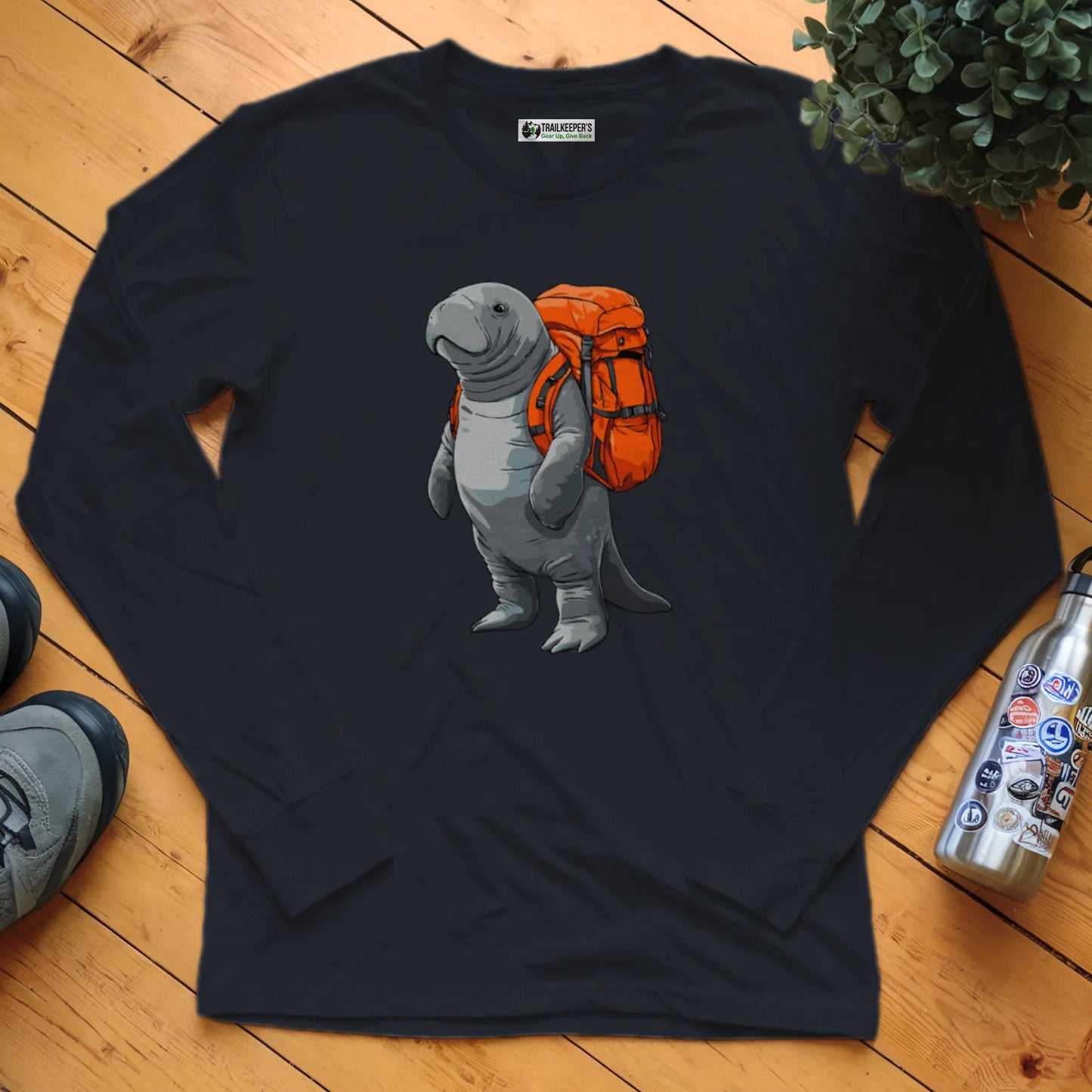 Manatee Backpacker Long Sleeve T-Shirt