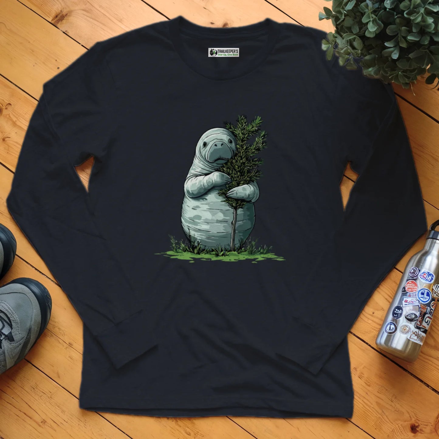 Manatee Tree Hugger Long Sleeve T-Shirt