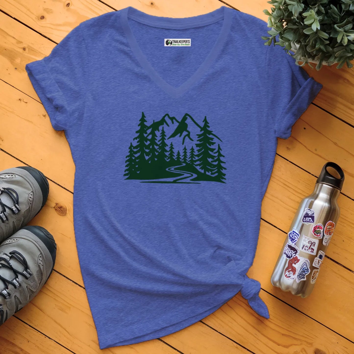Mountain Forest Trail V-Neck T-Shirt