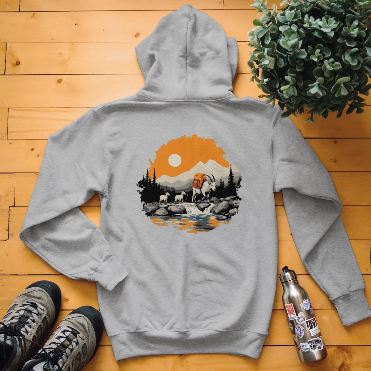 Mountain Goat Backpacker Family Hoodie