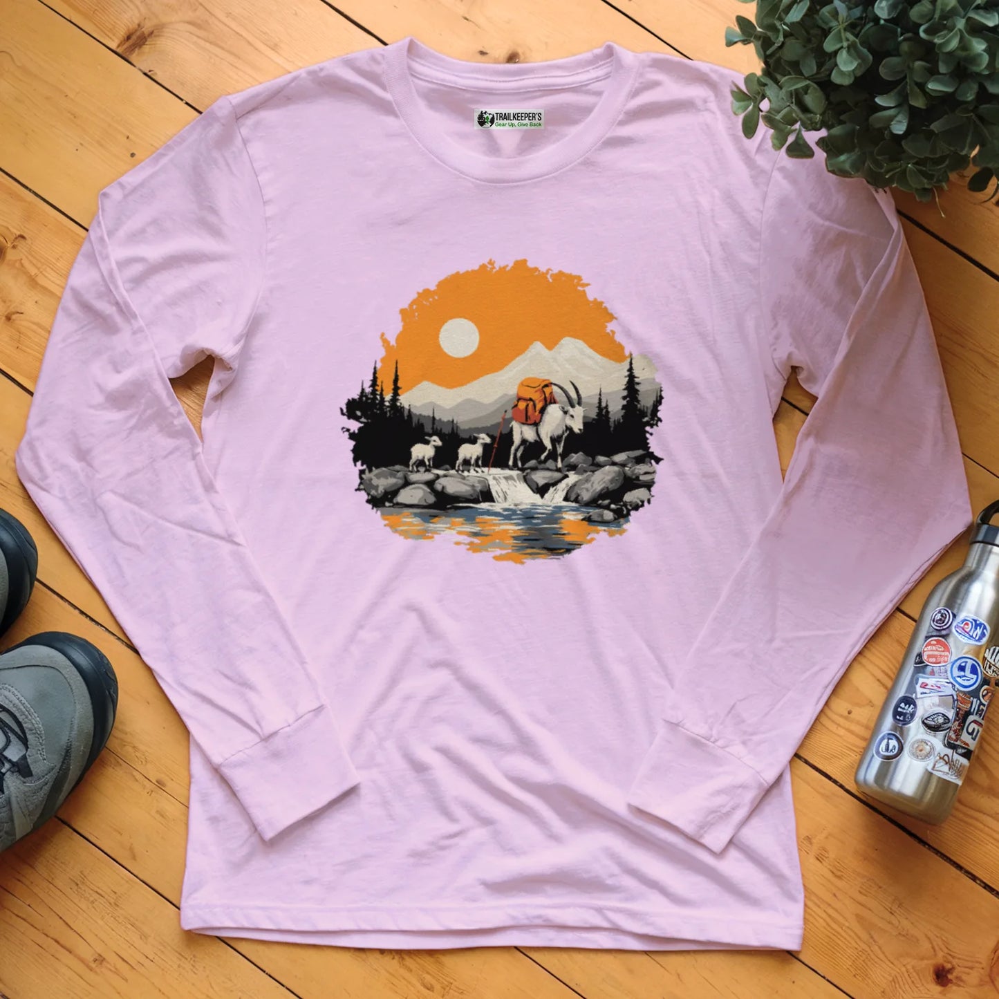 Mountain Goat Backpacker Family Long Sleeve T-Shirt