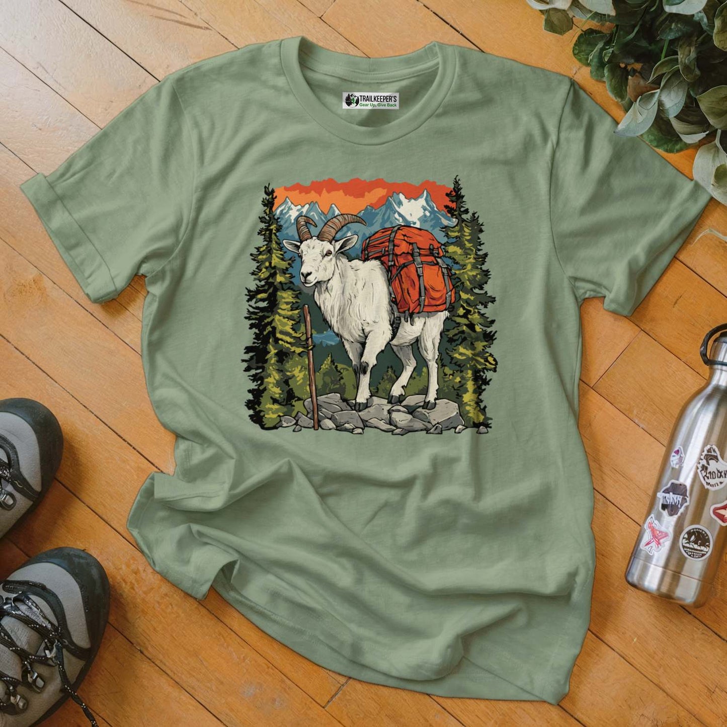 Mountain Goat Backpacker In The Mountains T-Shirt