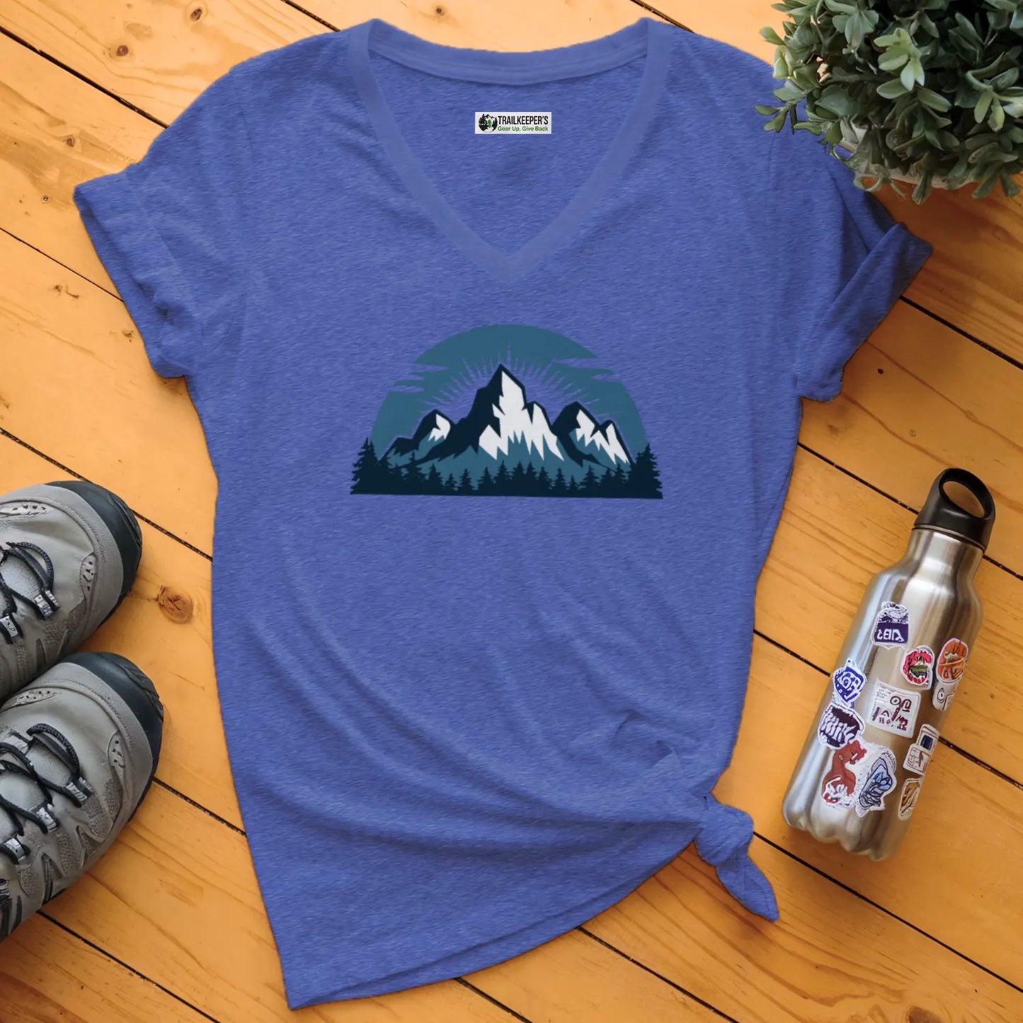 Mountain Scene V-Neck T-Shirt