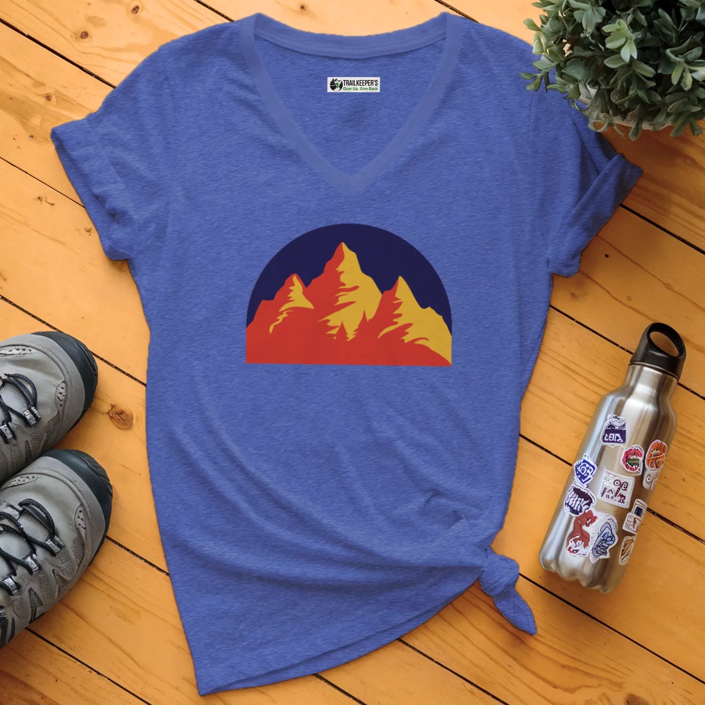 Mountain Scene V-Neck T-Shirt