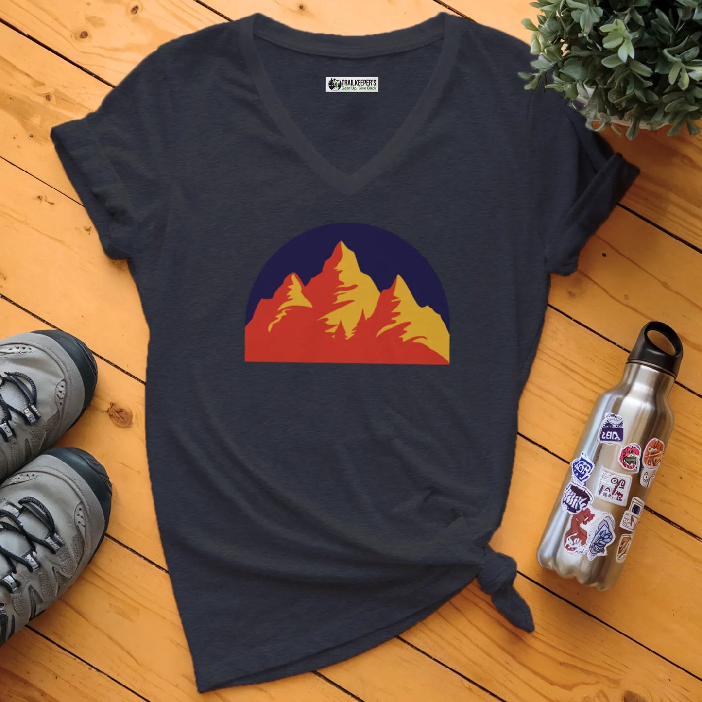 Mountain Scene V-Neck T-Shirt