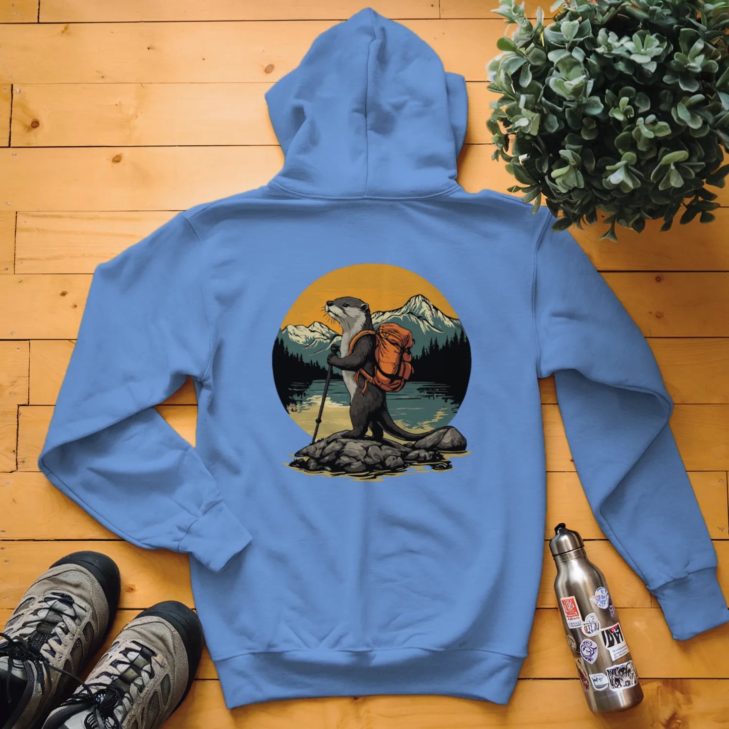 Otter Backpacker On The River Hoodie