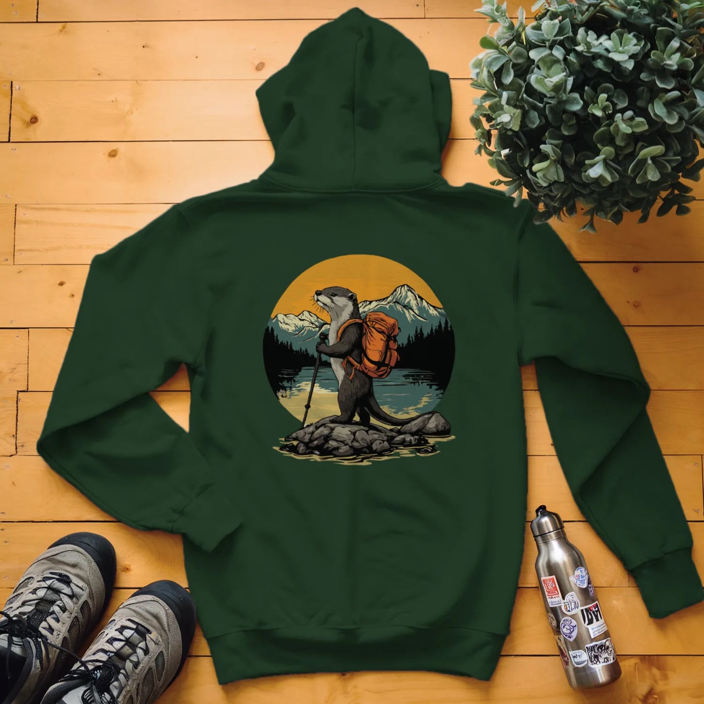 Otter Backpacker On The River Hoodie