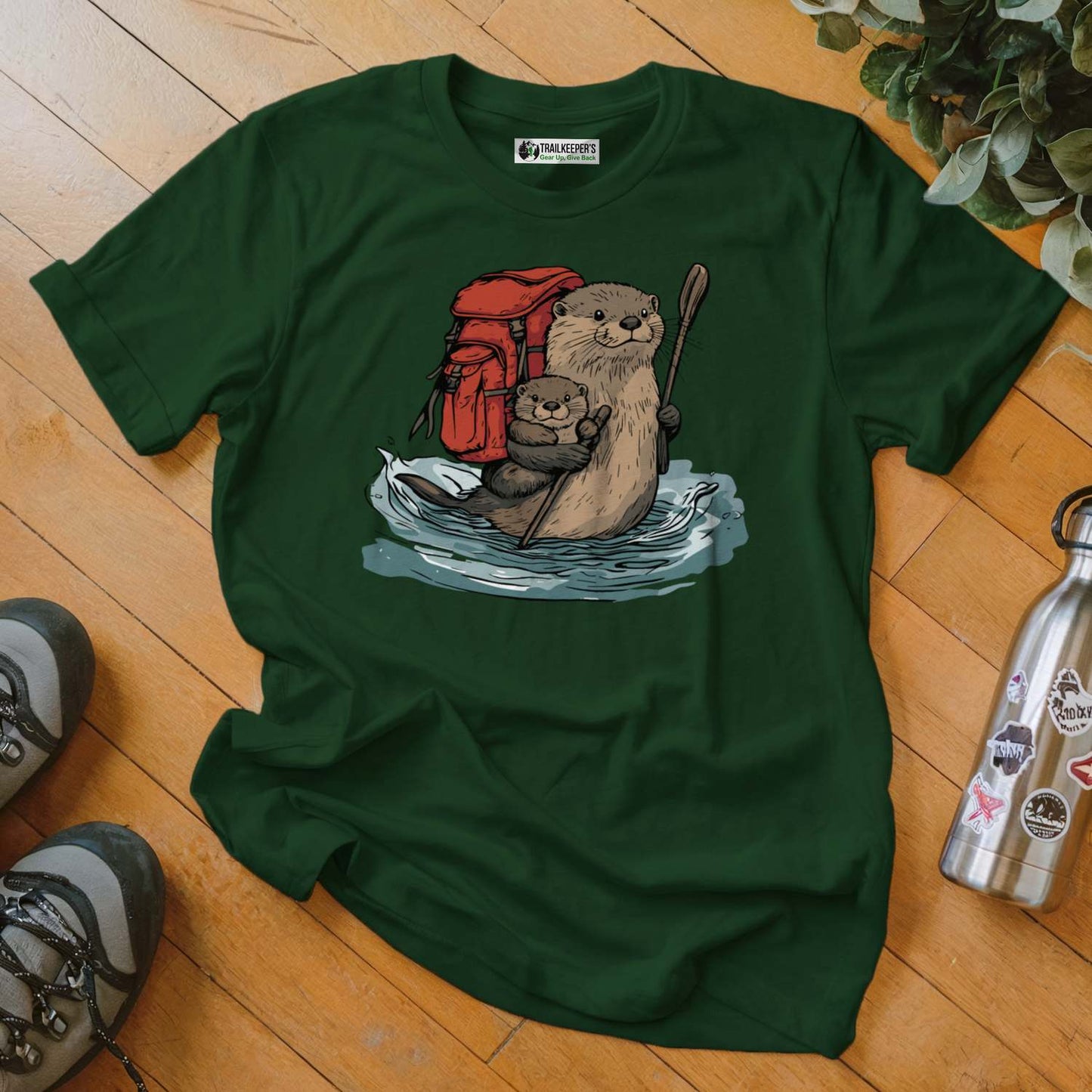 Otter Backpacker Family Fording River T-Shirt