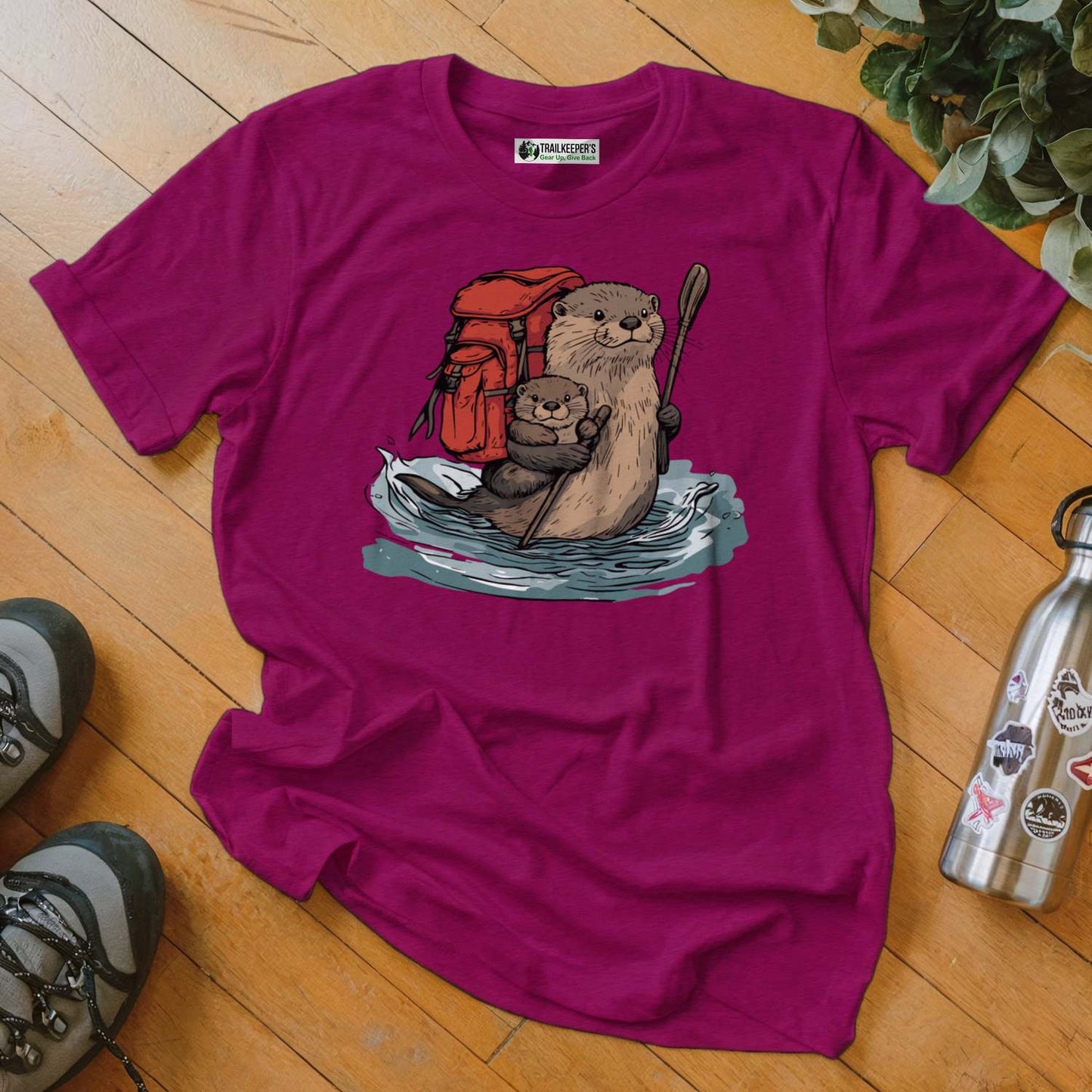 Otter Backpacker Family Fording River T-Shirt