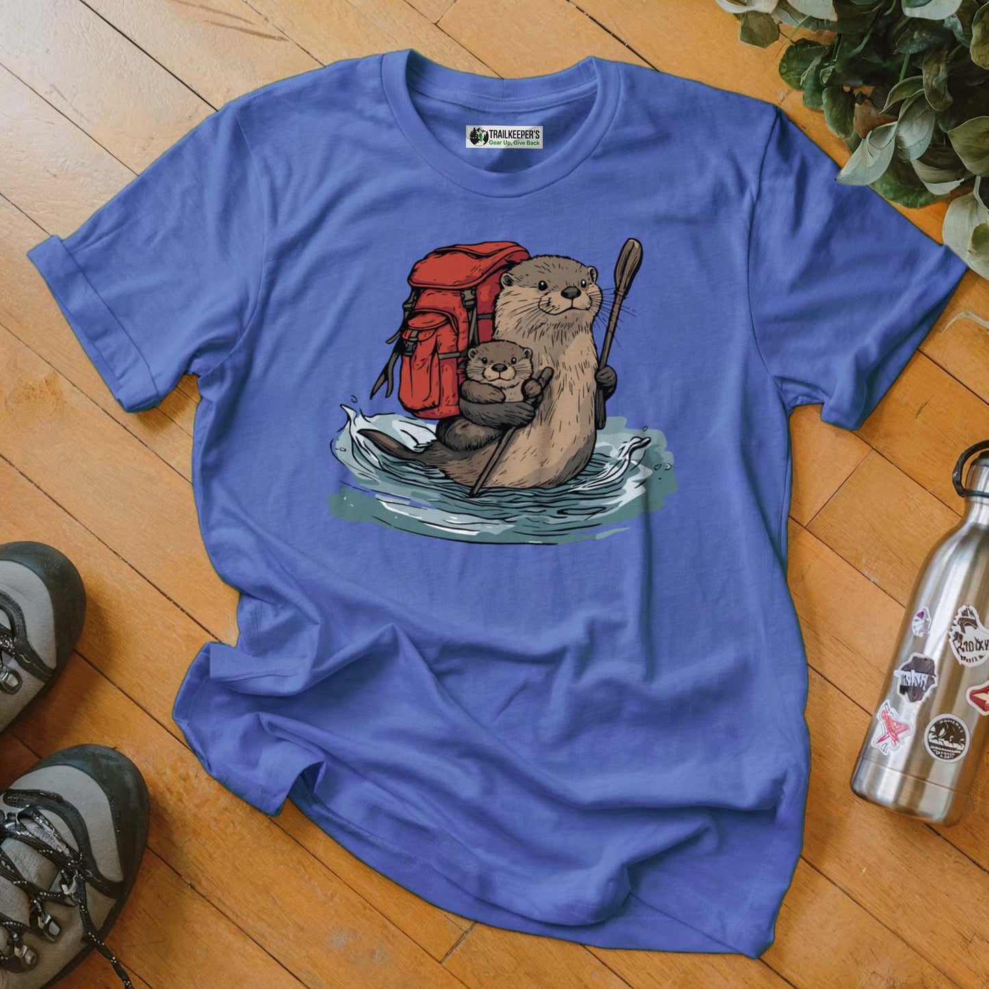 Otter Backpacker Family Fording River T-Shirt