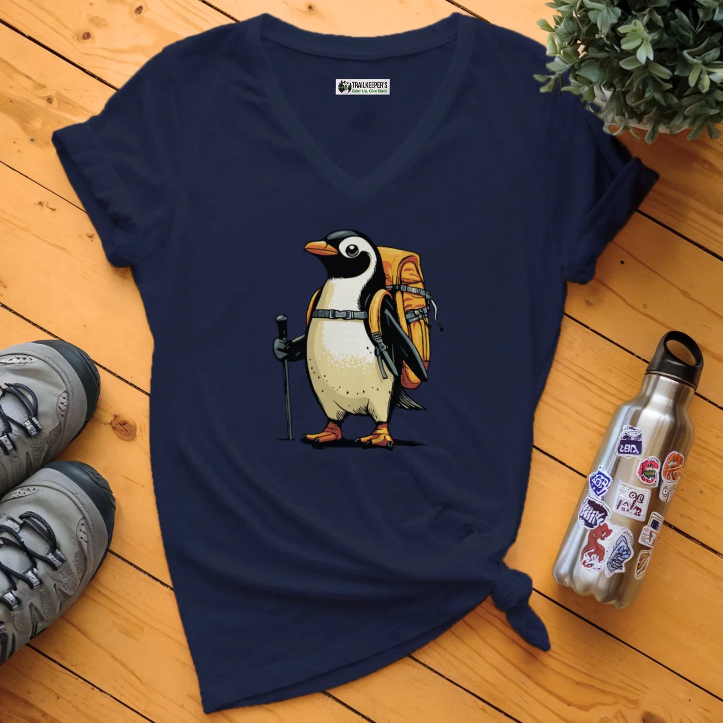 Penguin Backpacker V-Neck T-Shirt