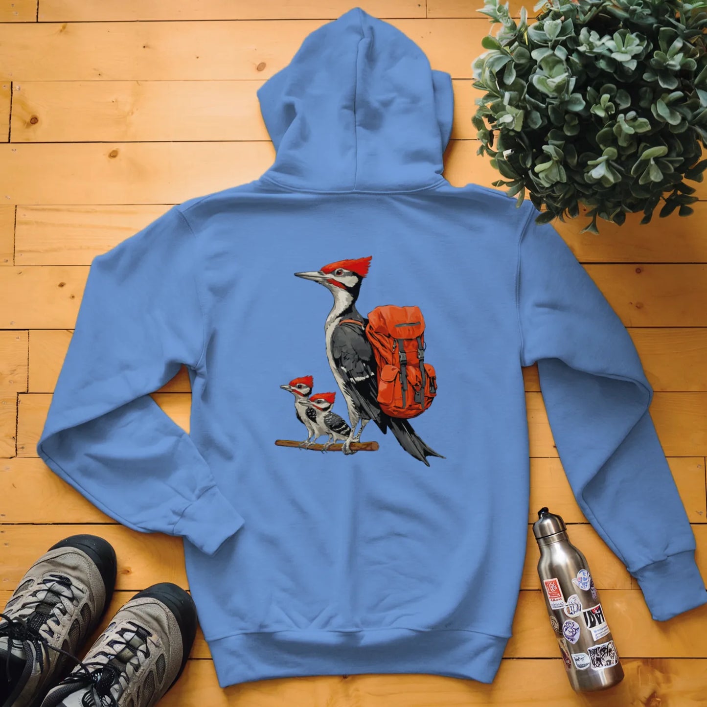 Pileated Woodpecker Backpacker Family Hoodie