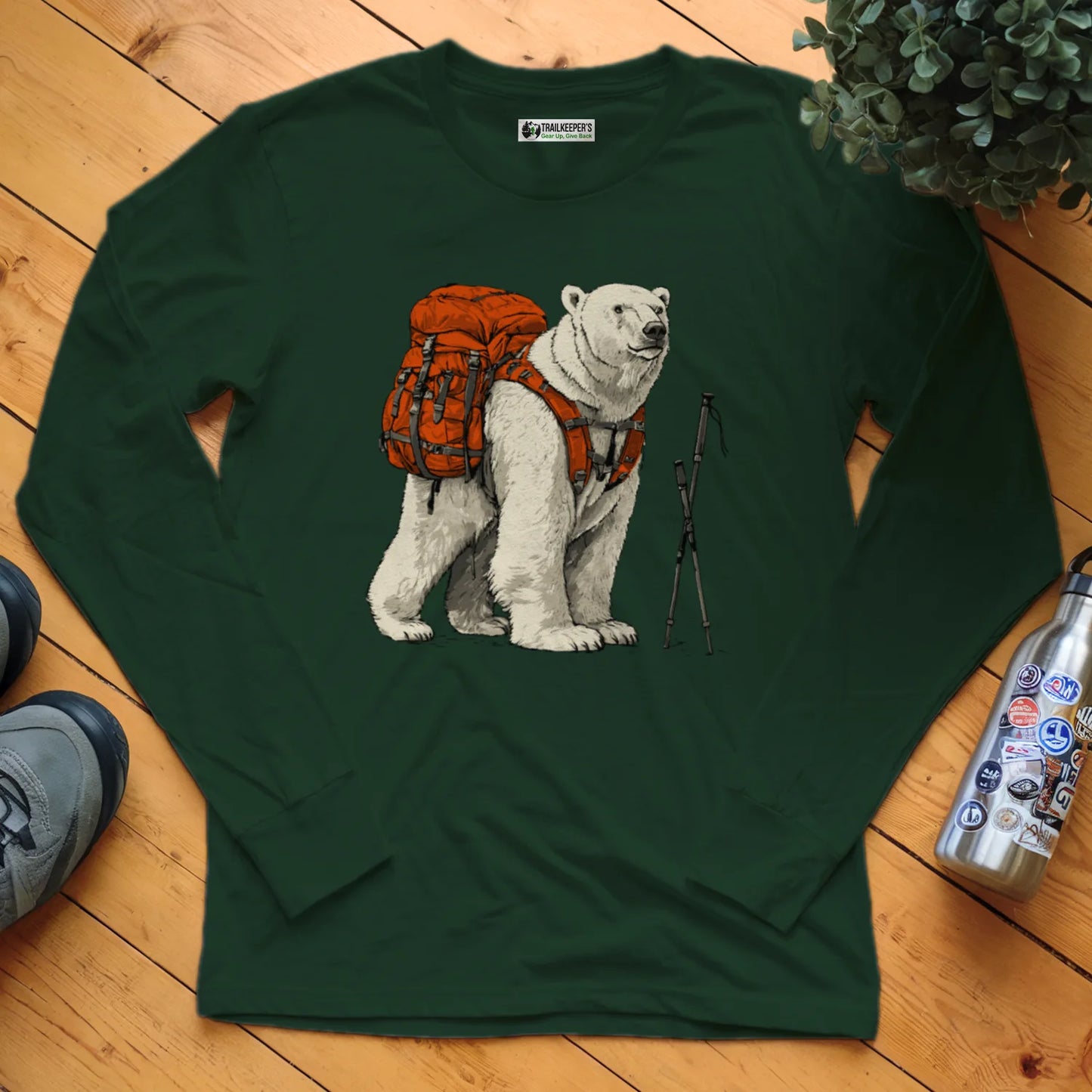 Polar Bear Backpacker Long Sleeve T-Shirt
