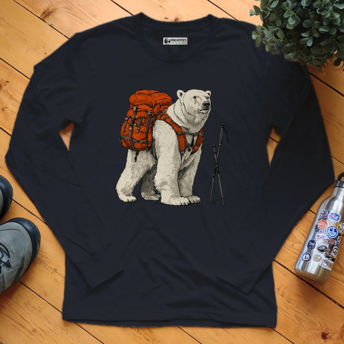 Polar Bear Backpacker Long Sleeve T-Shirt
