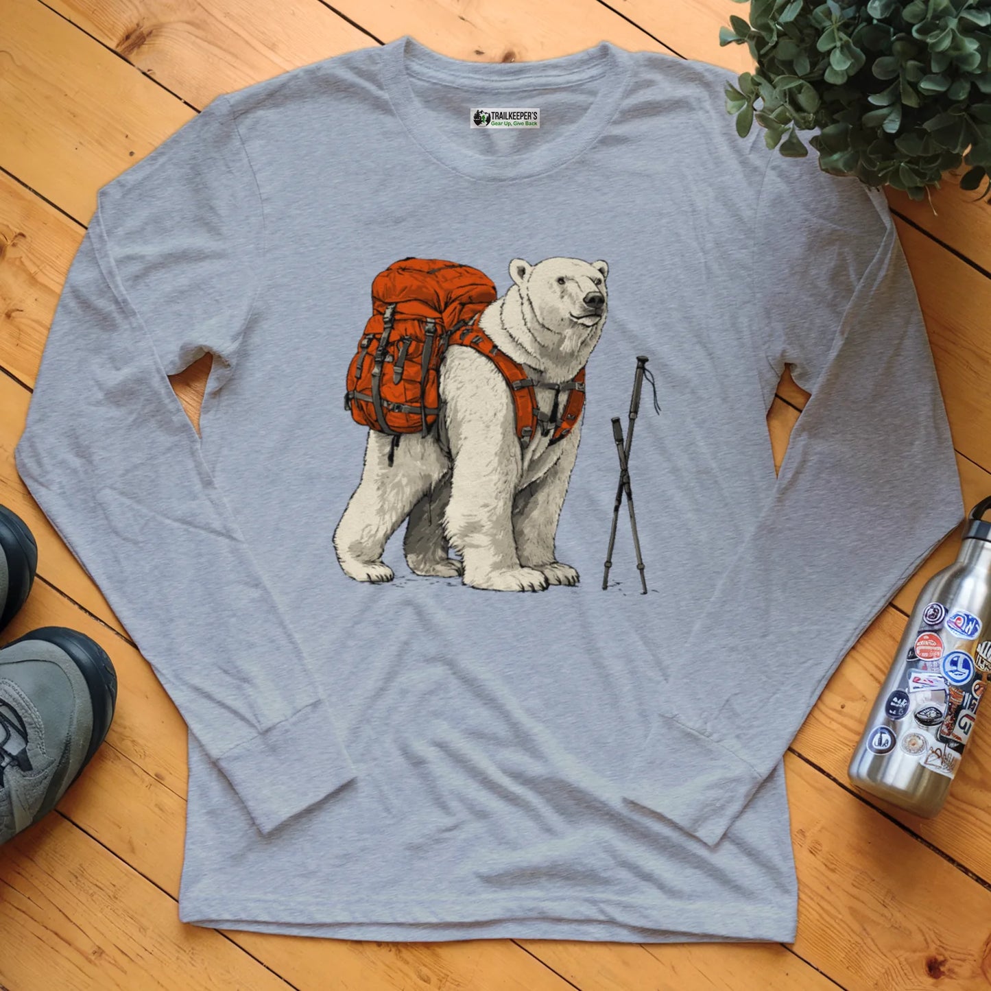 Polar Bear Backpacker Long Sleeve T-Shirt
