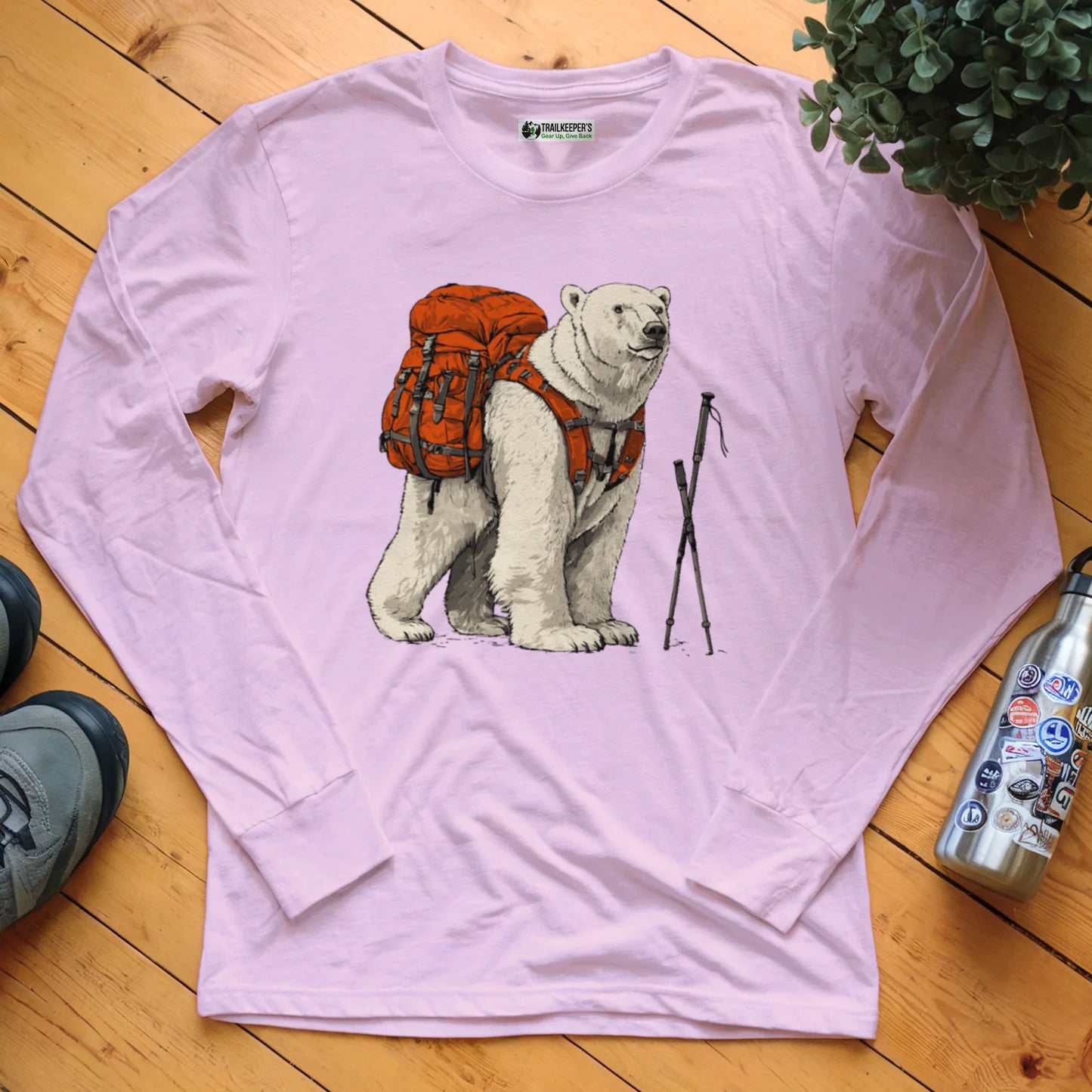 Polar Bear Backpacker Long Sleeve T-Shirt