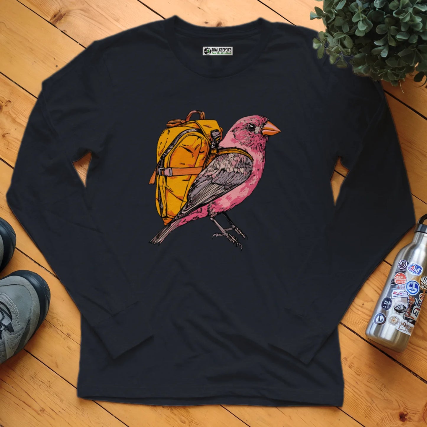 Purple Finch Backpacker Long Sleeve T-Shirt