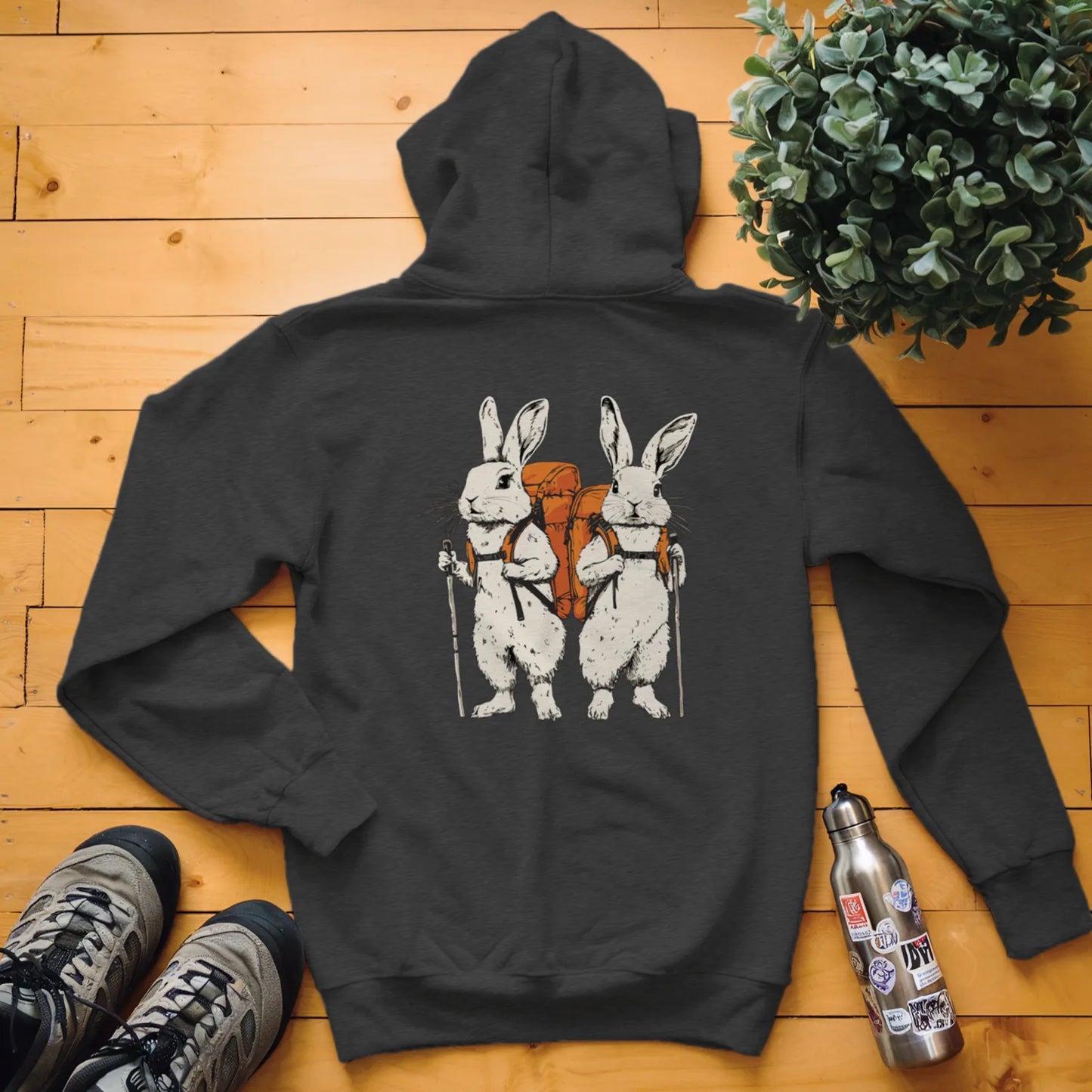 Rabbit Backpacker Couple Hoodie