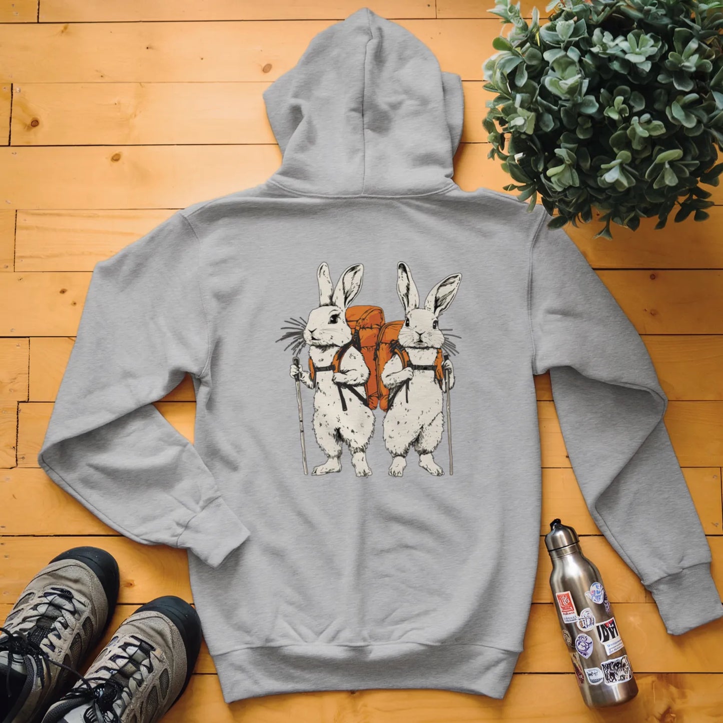 Rabbit Backpacker Couple Hoodie