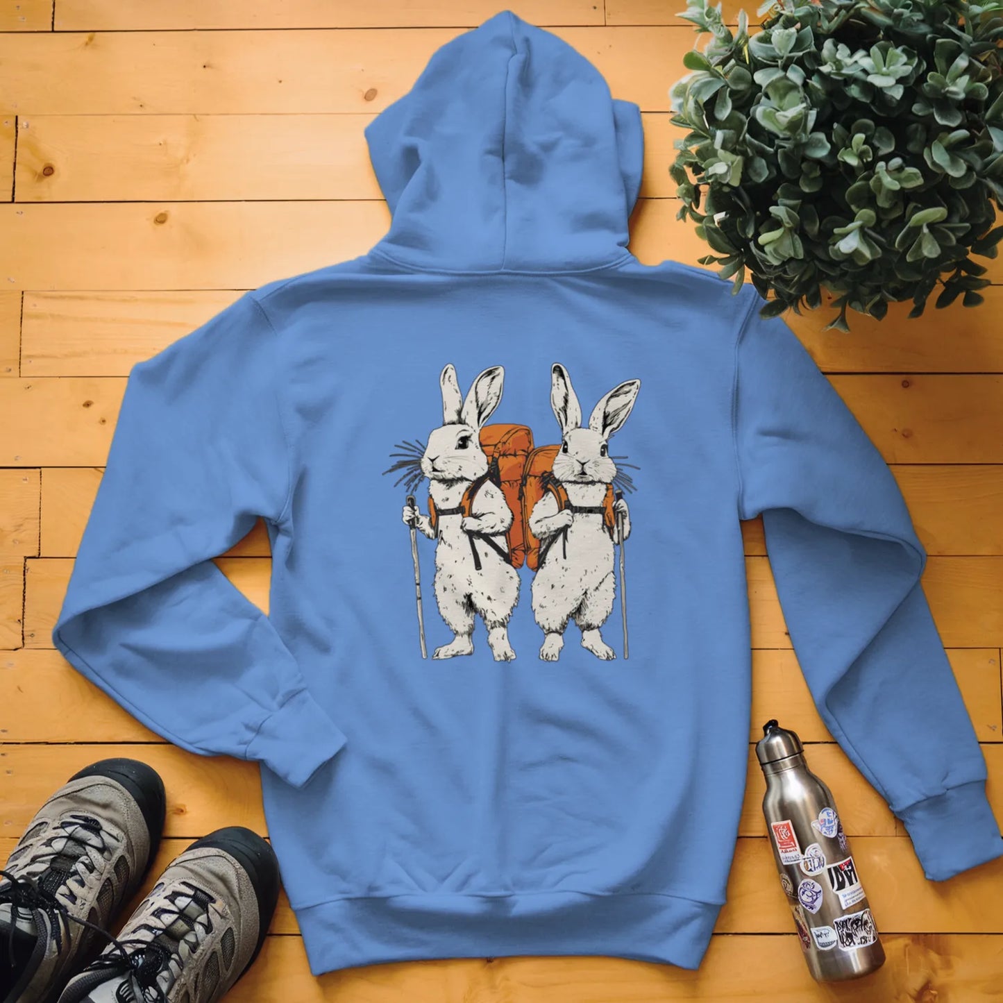 Rabbit Backpacker Couple Hoodie