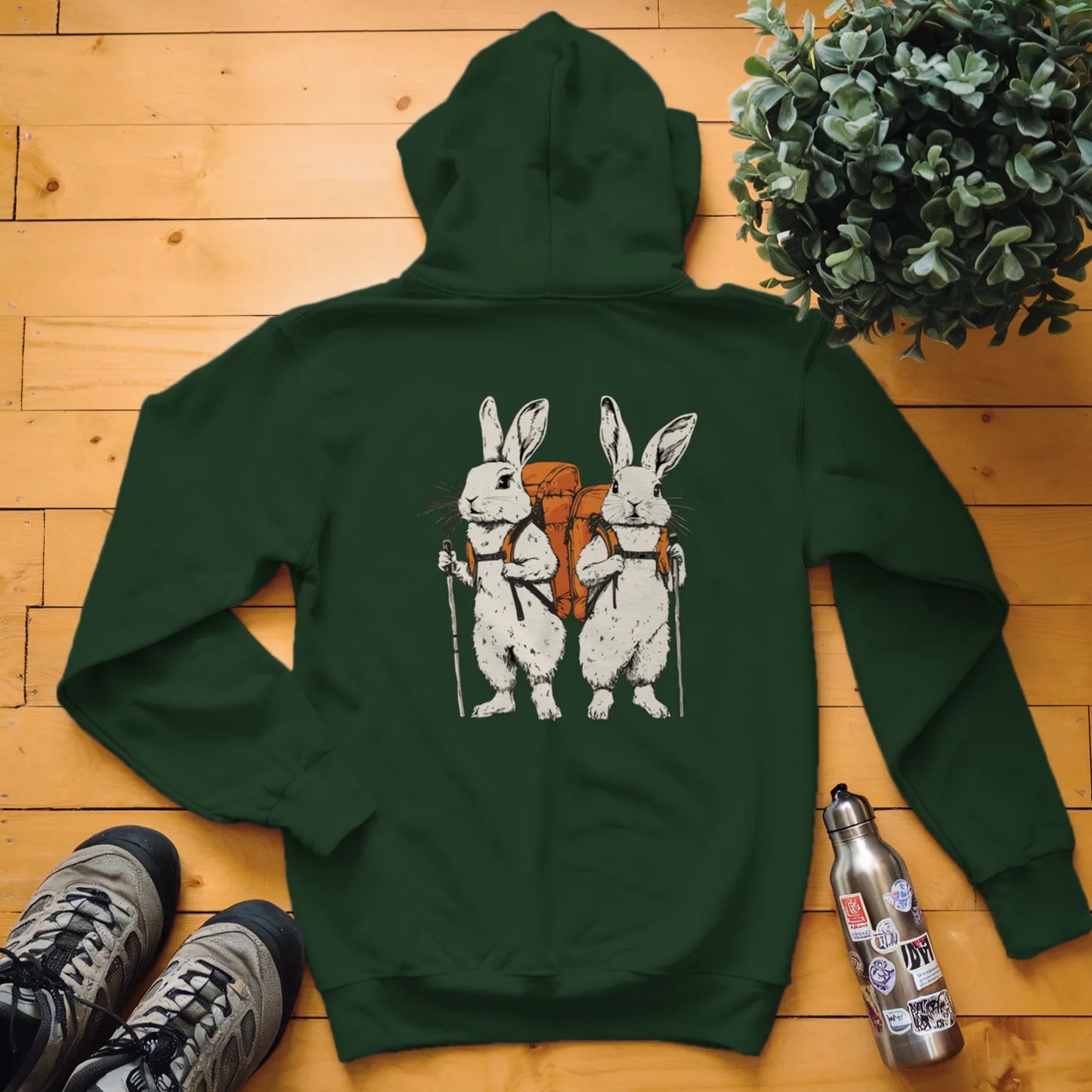 Rabbit Backpacker Couple Hoodie