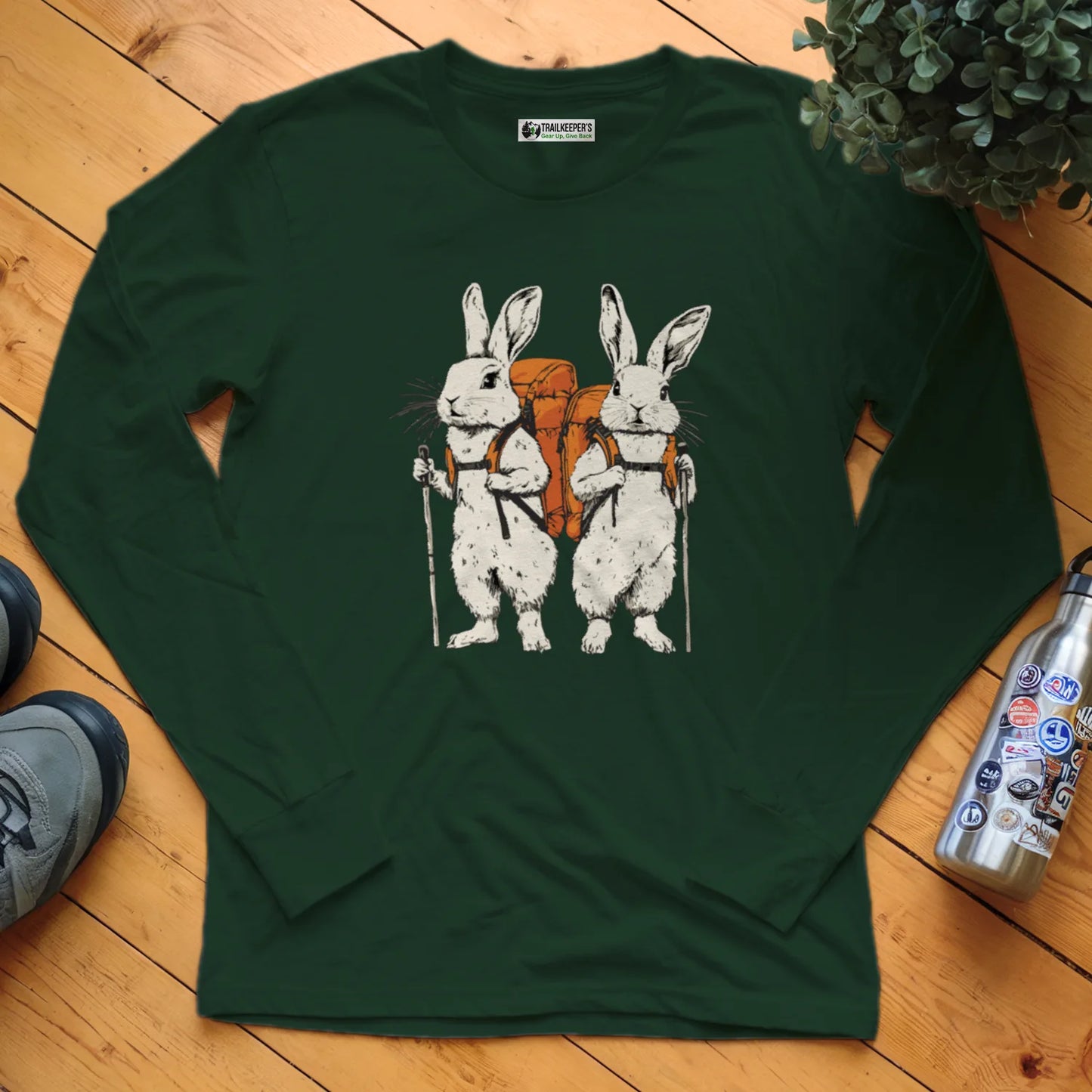 Rabbit Backpacker Couple Long Sleeve T-Shirt