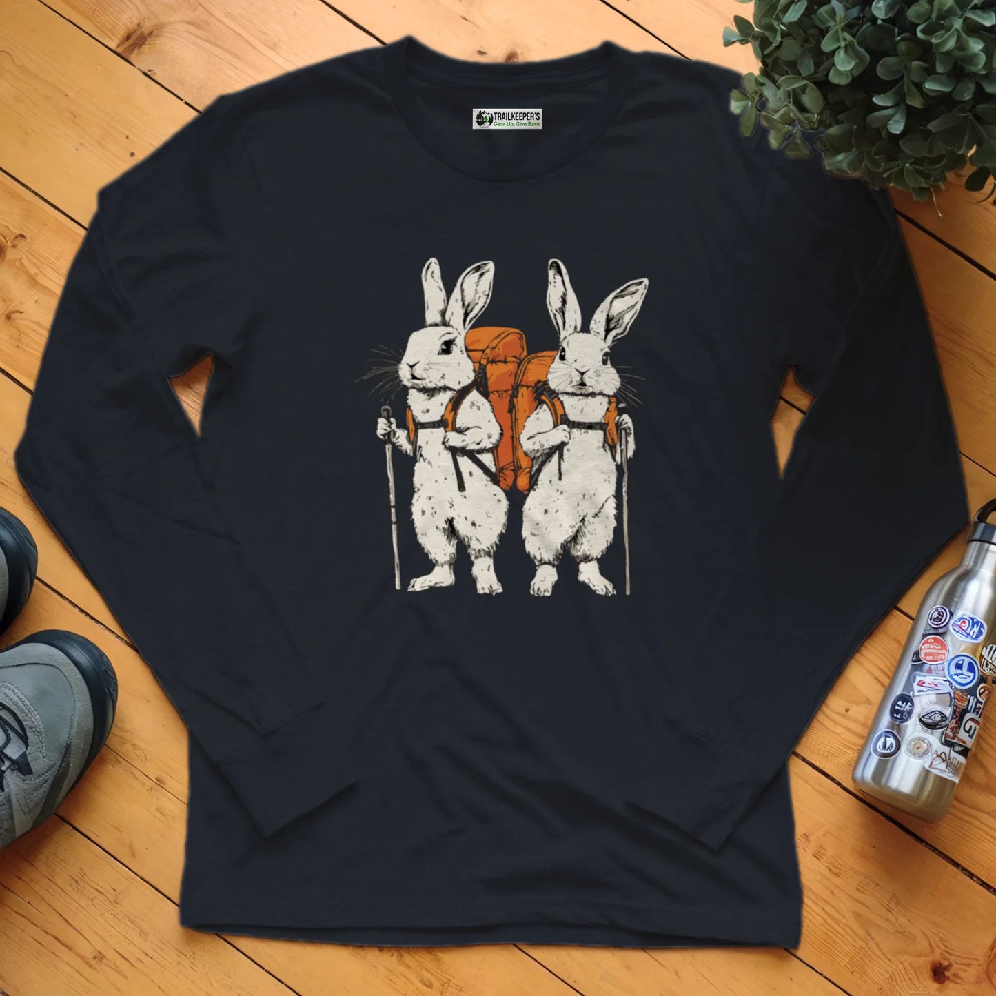 Rabbit Backpacker Couple Long Sleeve T-Shirt