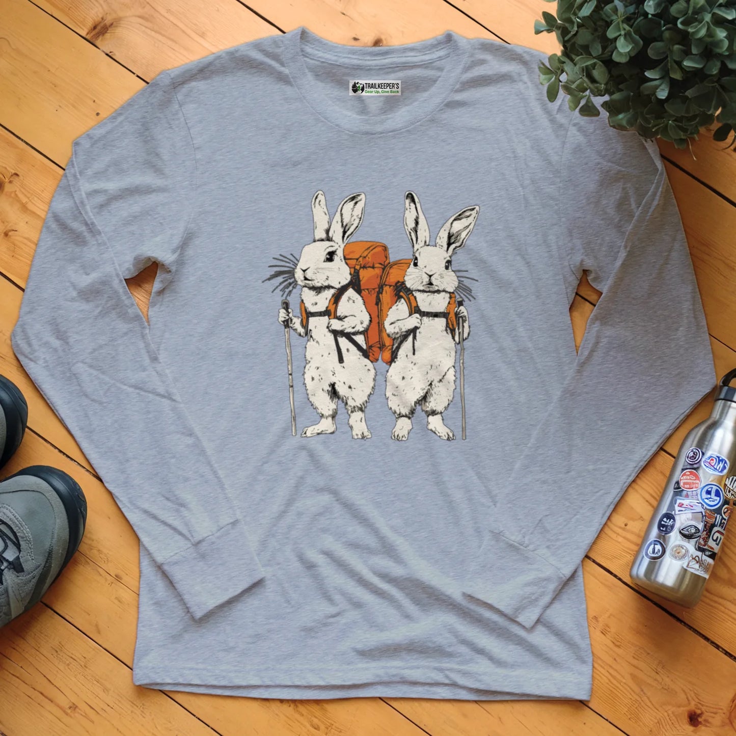 Rabbit Backpacker Couple Long Sleeve T-Shirt