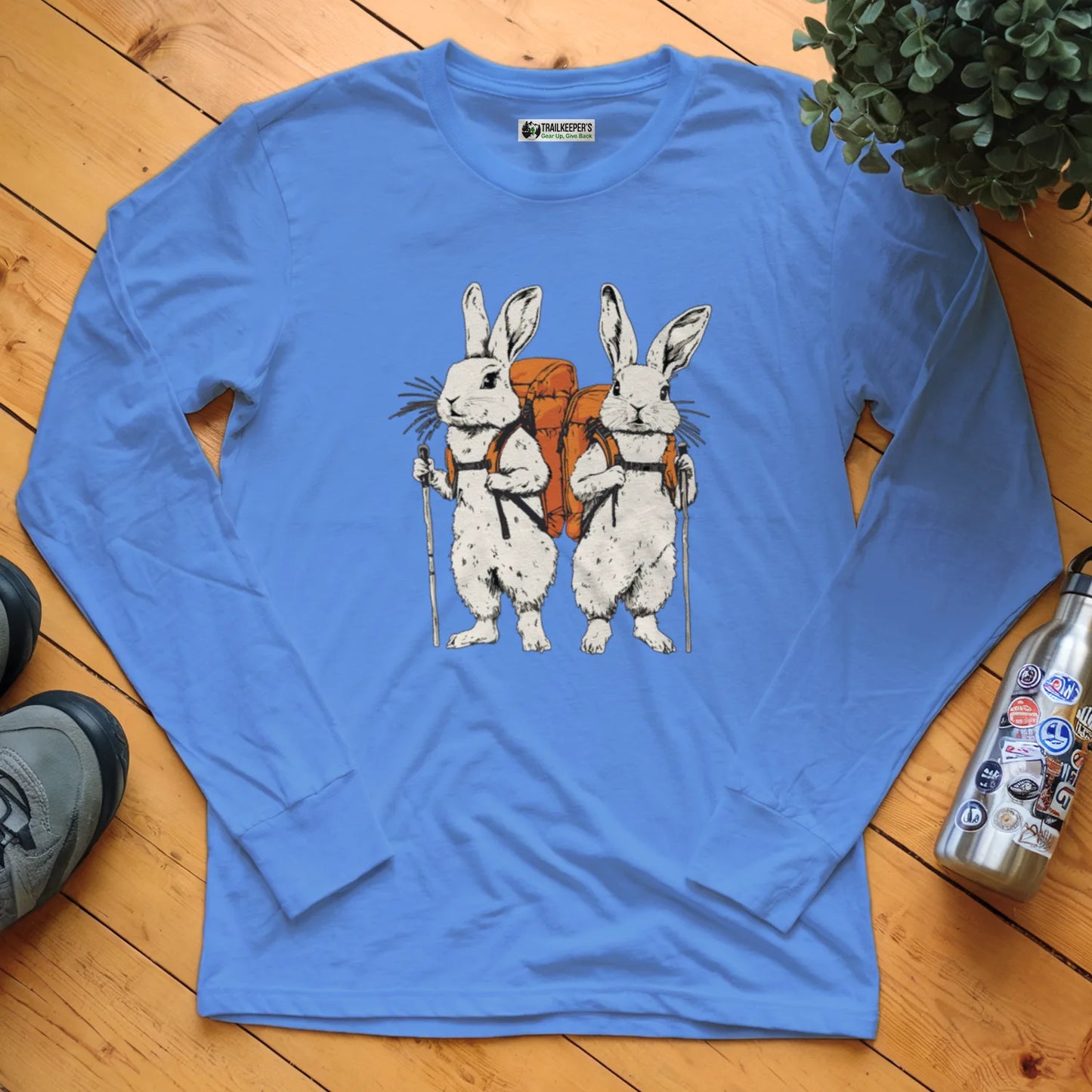 Rabbit Backpacker Couple Long Sleeve T-Shirt