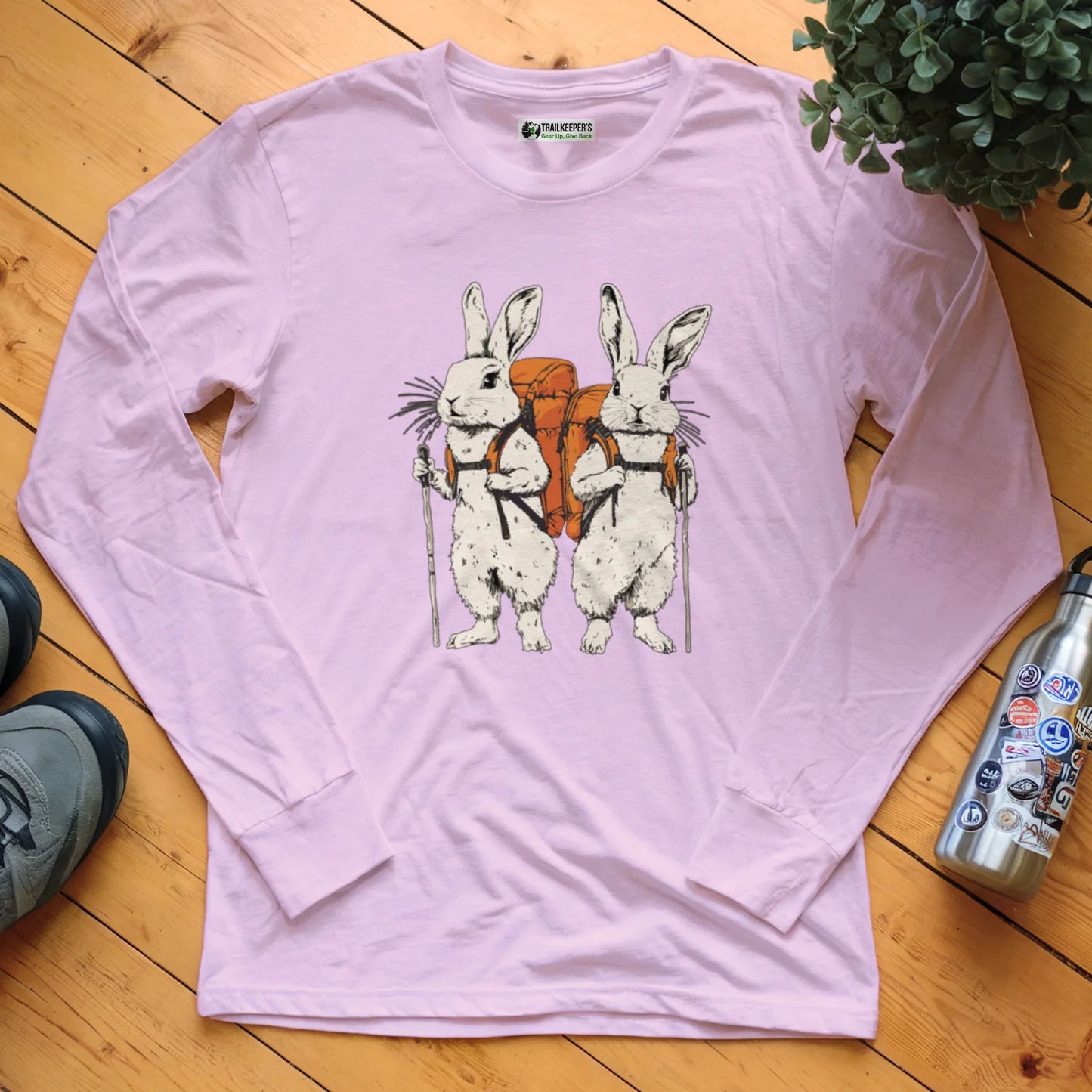 Rabbit Backpacker Couple Long Sleeve T-Shirt