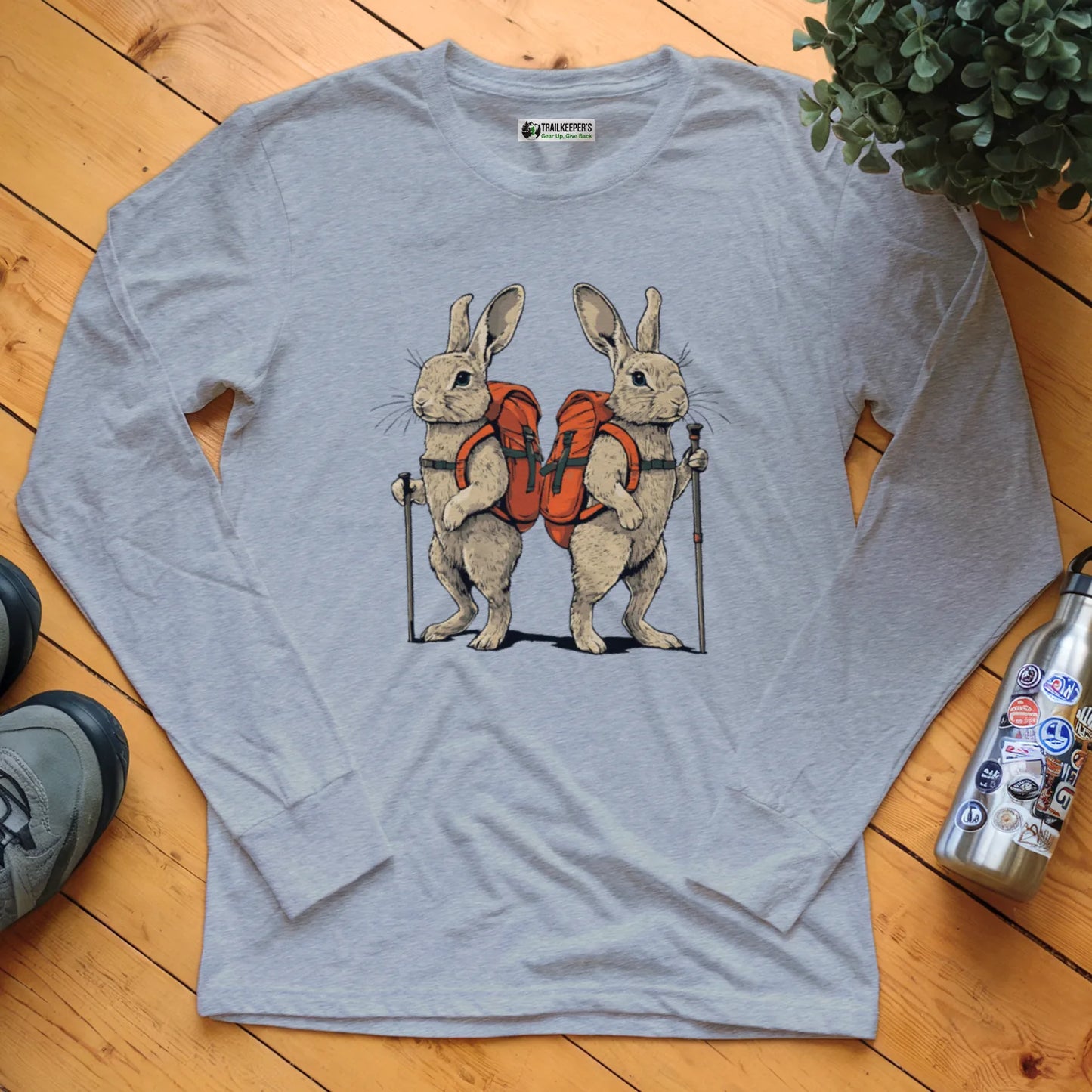Rabbit Backpacker Couple Long Sleeve T-Shirt