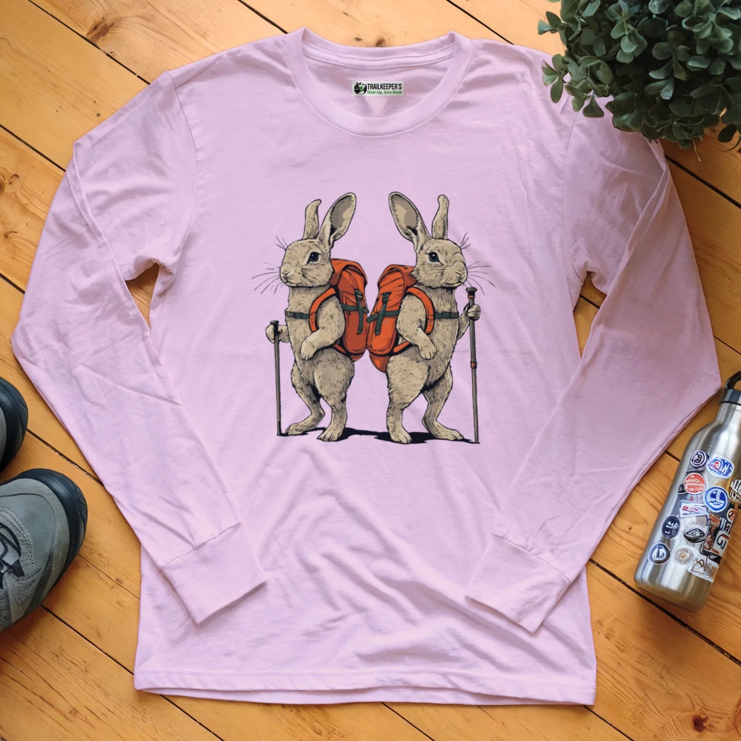 Rabbit Backpacker Couple Long Sleeve T-Shirt