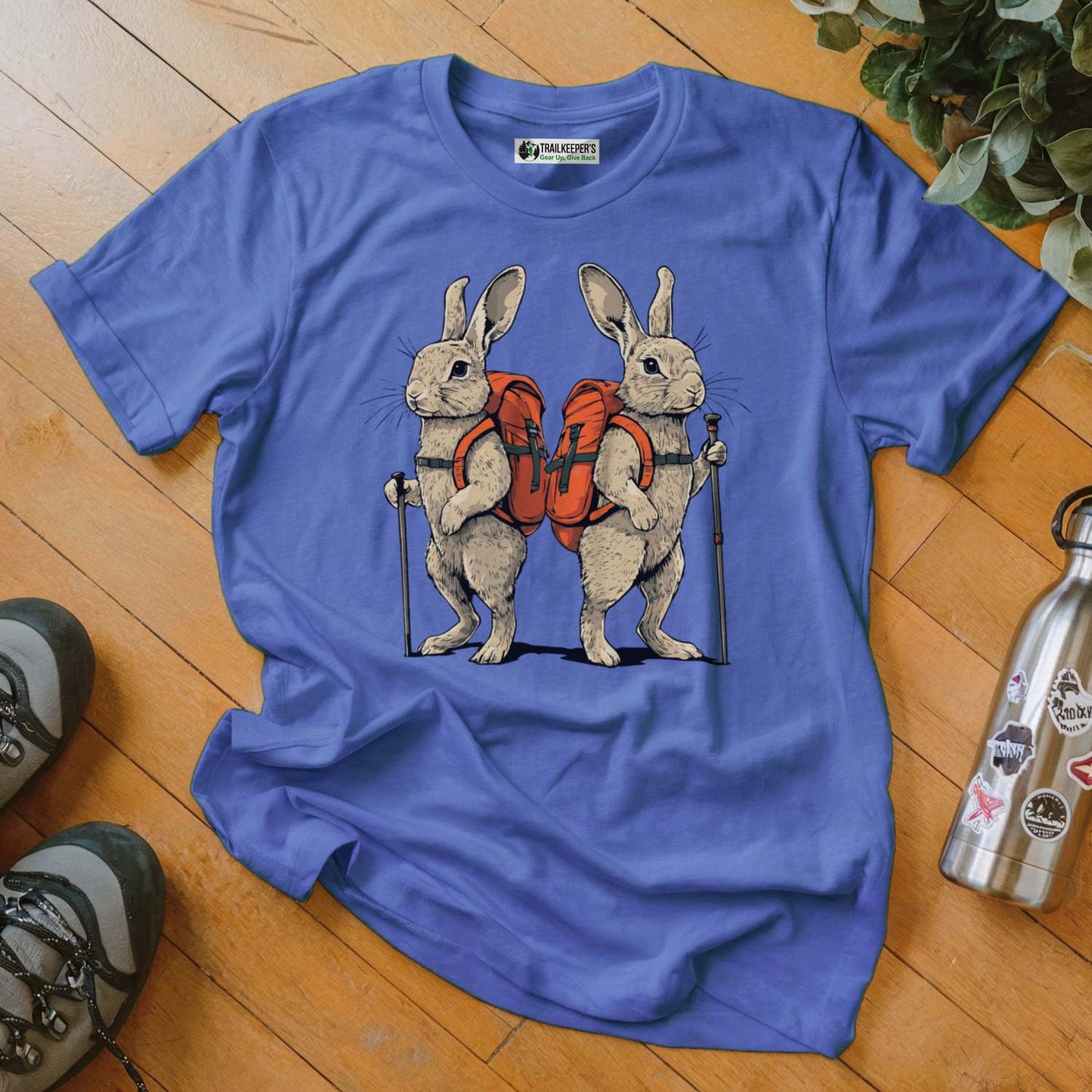 Rabbit Backpacker Couple T-Shirt