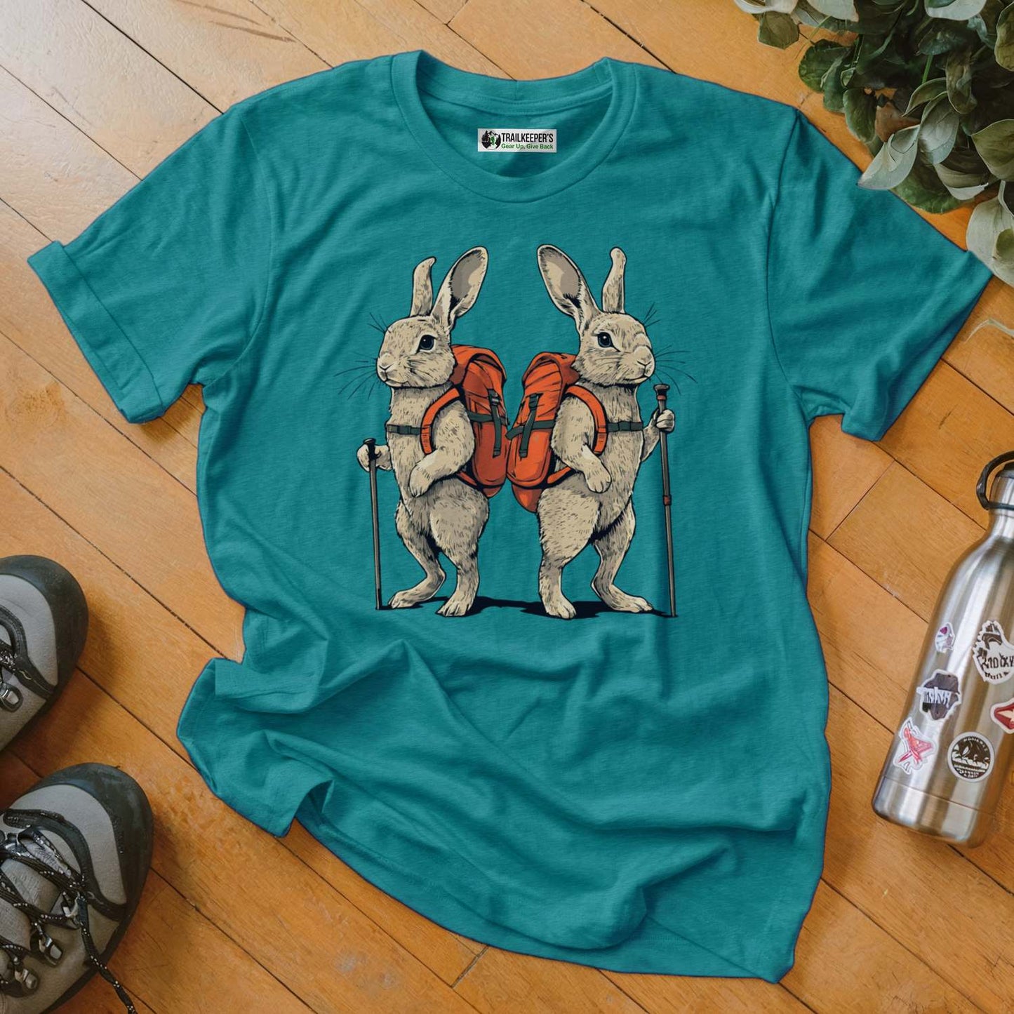 Rabbit Backpacker Couple T-Shirt