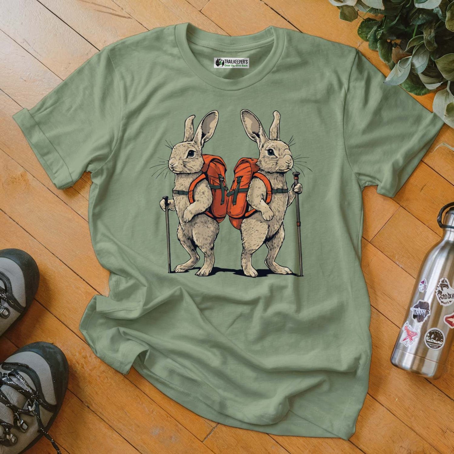 Rabbit Backpacker Couple T-Shirt