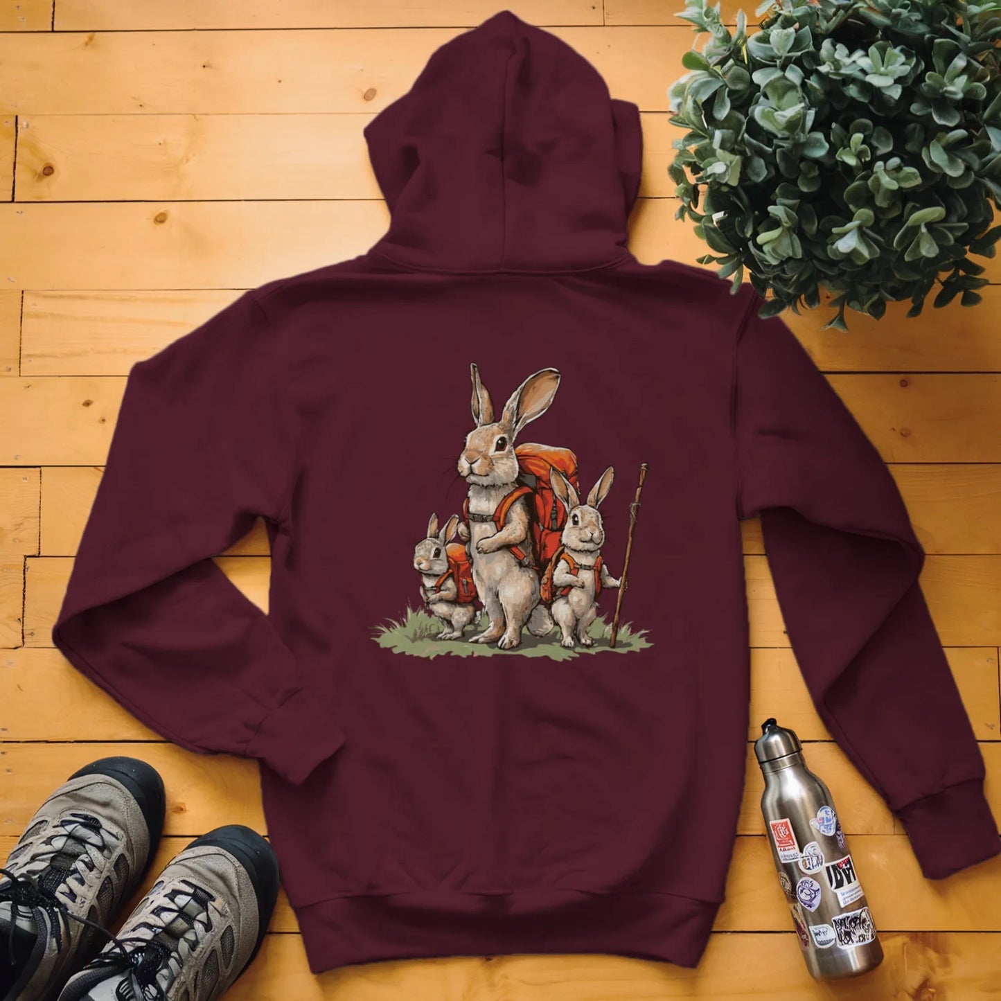 Rabbit Backpacker Family Hoodie