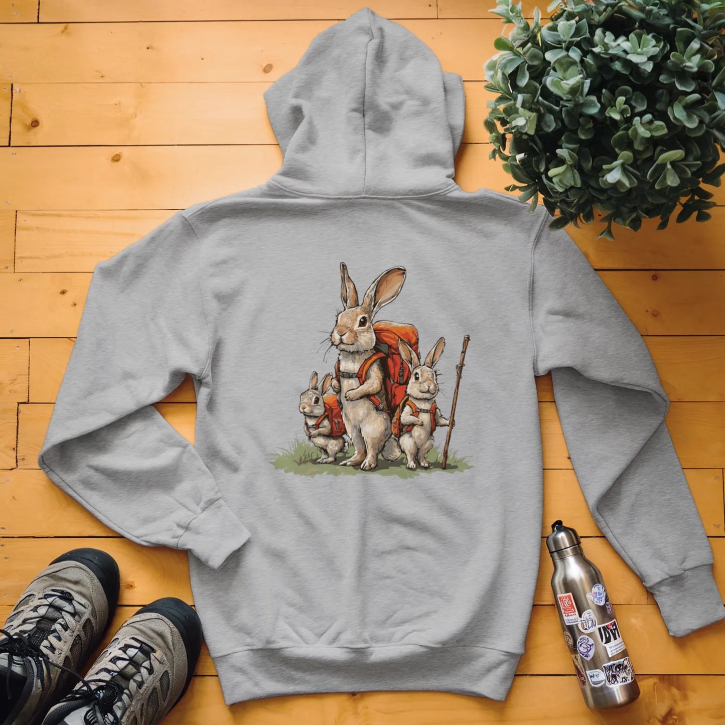 Rabbit Backpacker Family Hoodie