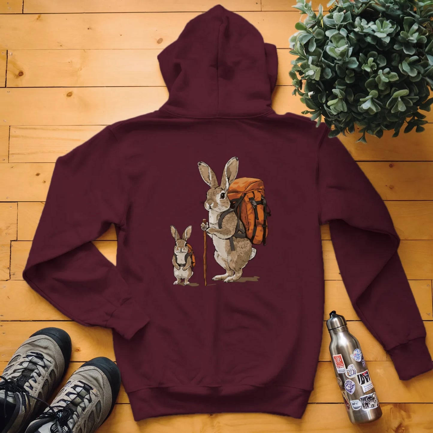 Rabbit Backpacker Family Hoodie