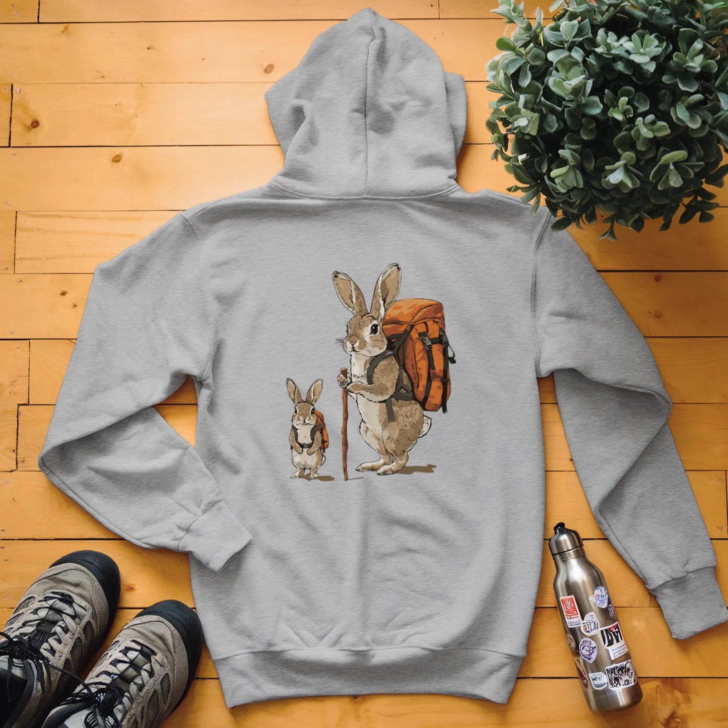 Rabbit Backpacker Family Hoodie
