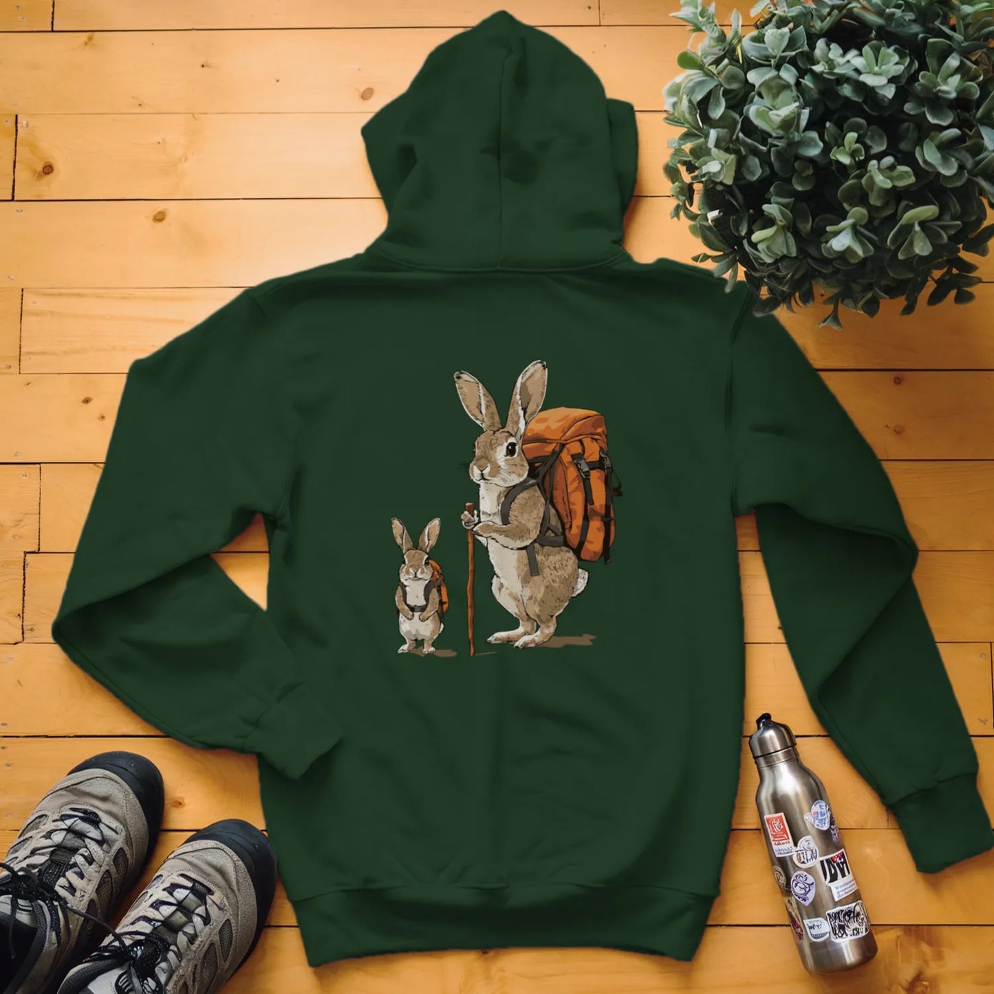 Rabbit Backpacker Family Hoodie