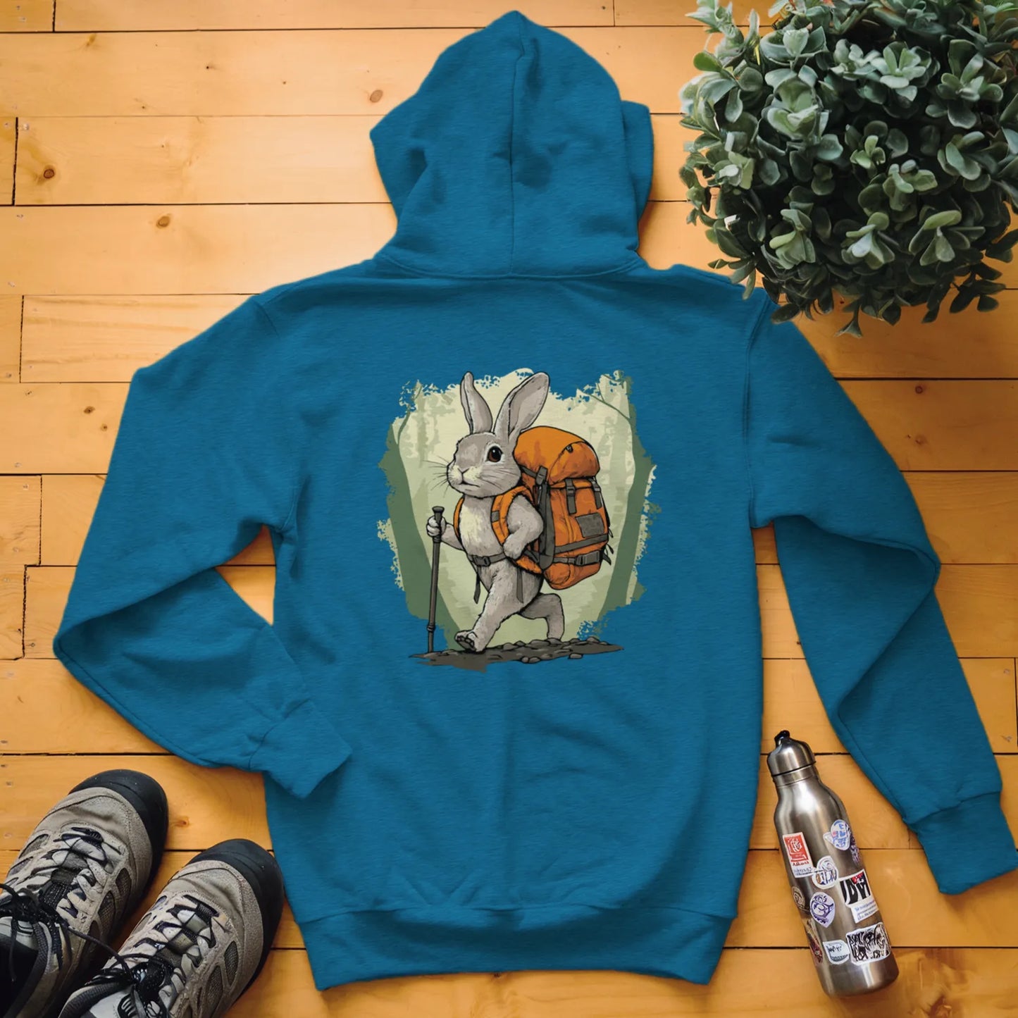 Rabbit Backpacker In The Forest Hoodie