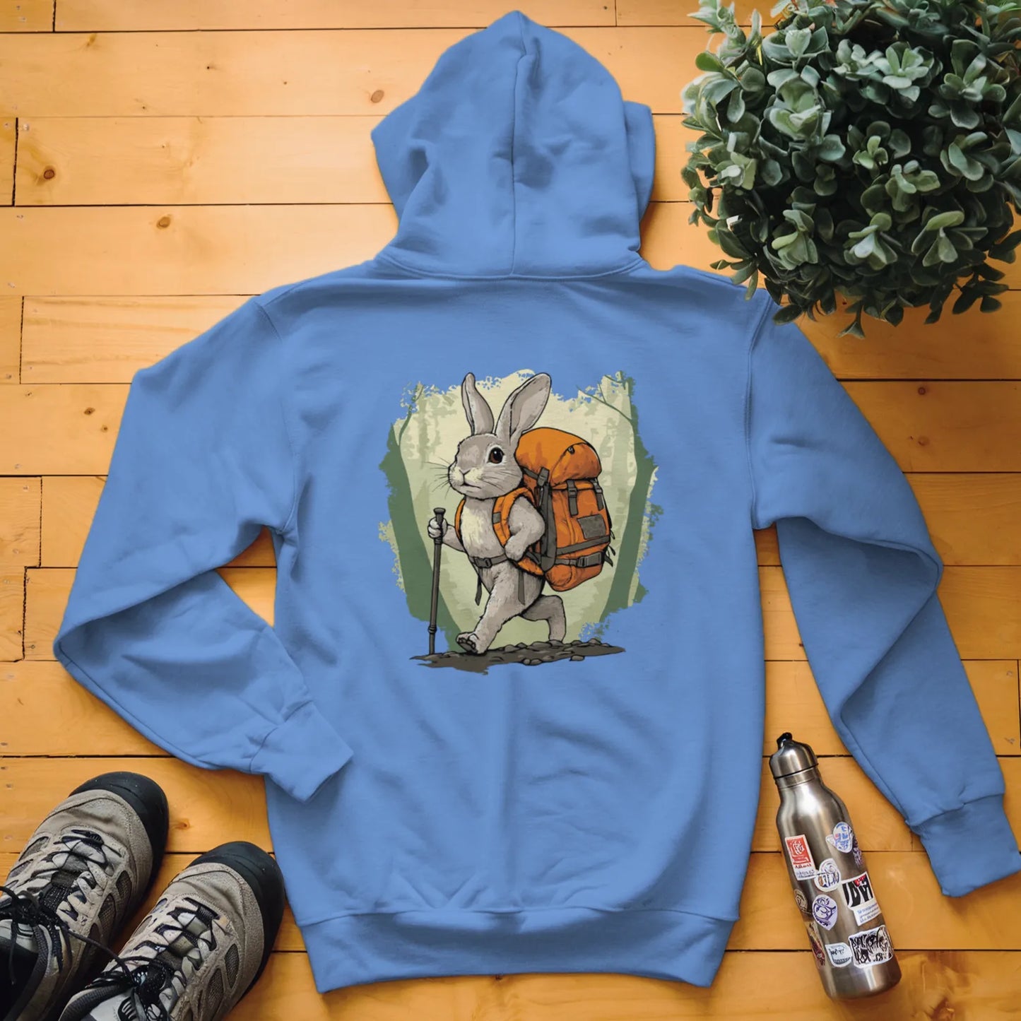 Rabbit Backpacker In The Forest Hoodie