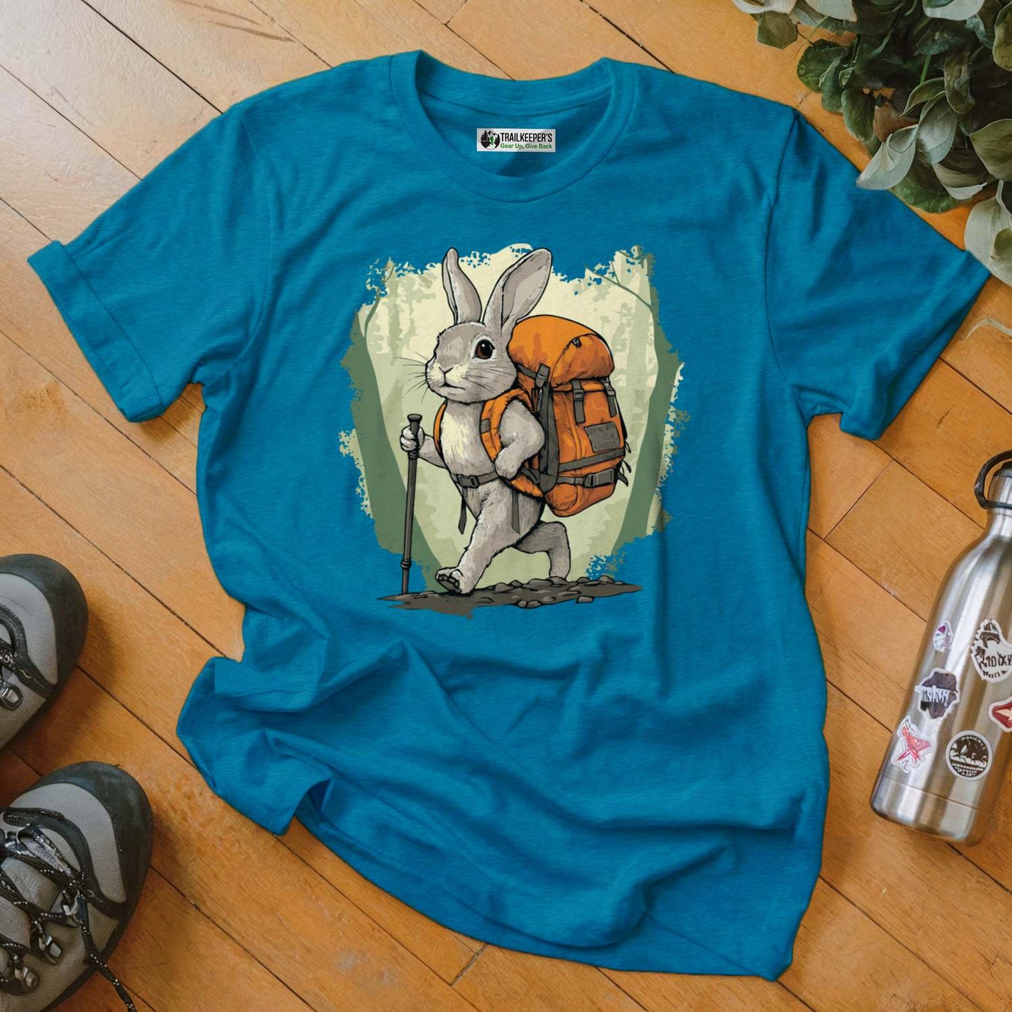 Rabbit Backpacker In The Forest T-Shirt