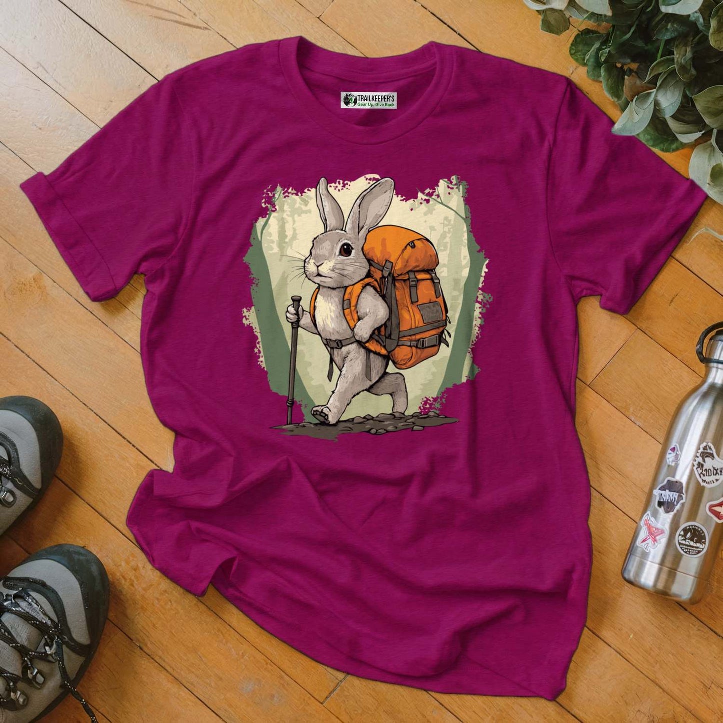 Rabbit Backpacker In The Forest T-Shirt