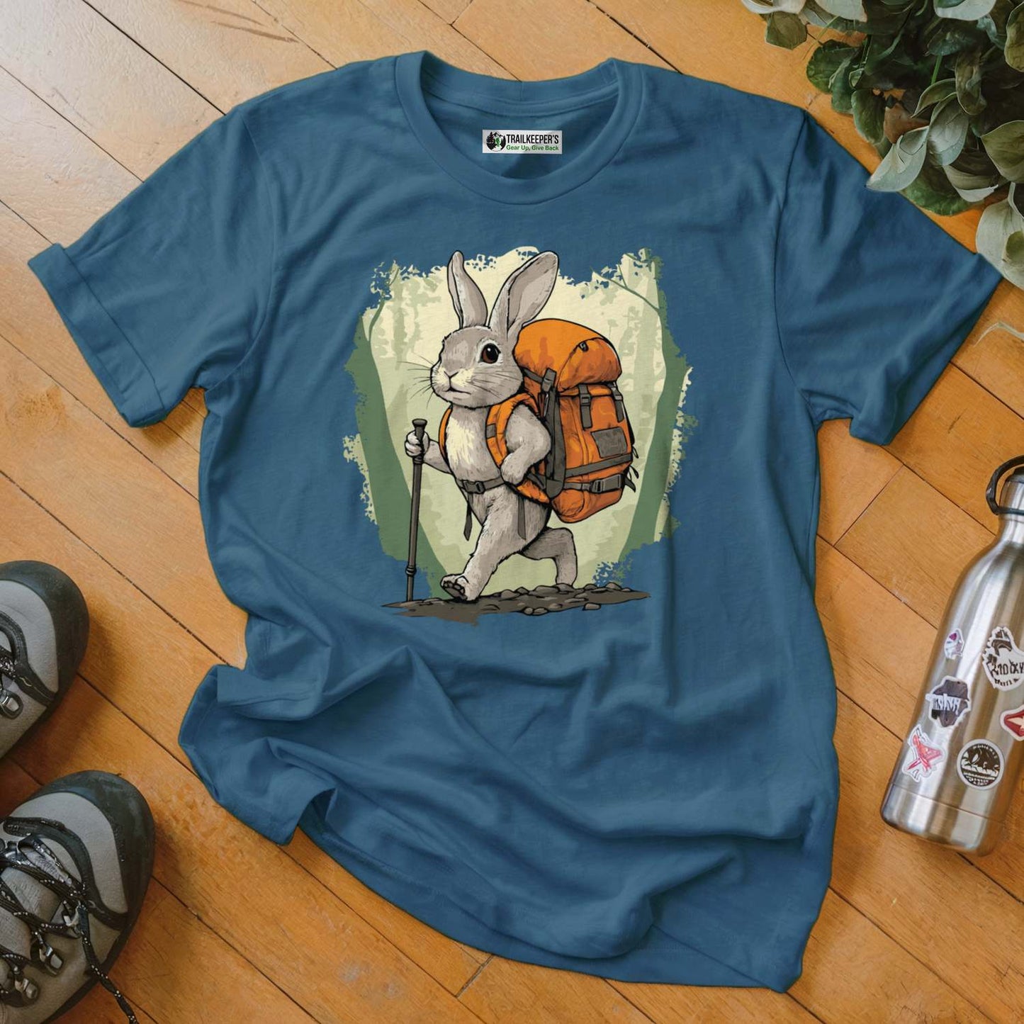 Rabbit Backpacker In The Forest T-Shirt