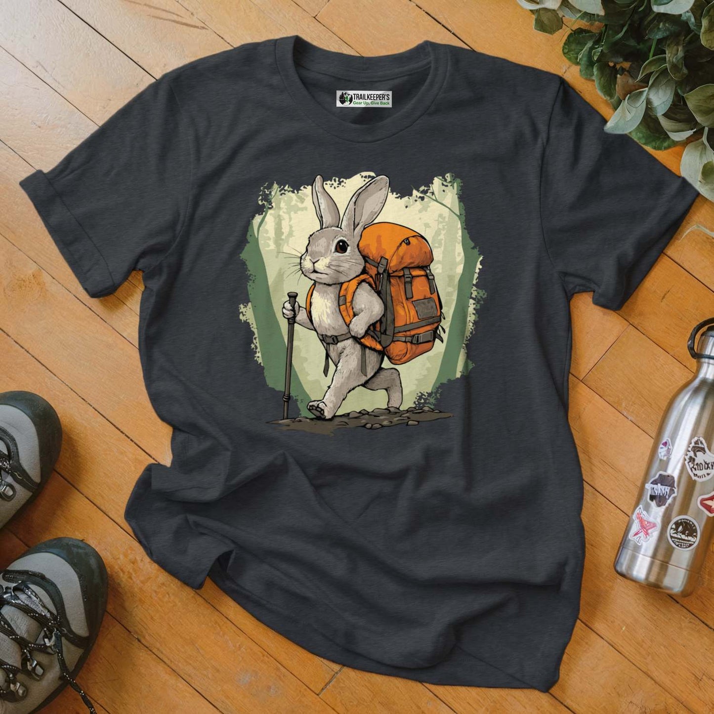 Rabbit Backpacker In The Forest T-Shirt