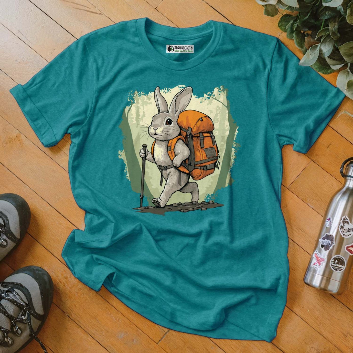 Rabbit Backpacker In The Forest T-Shirt
