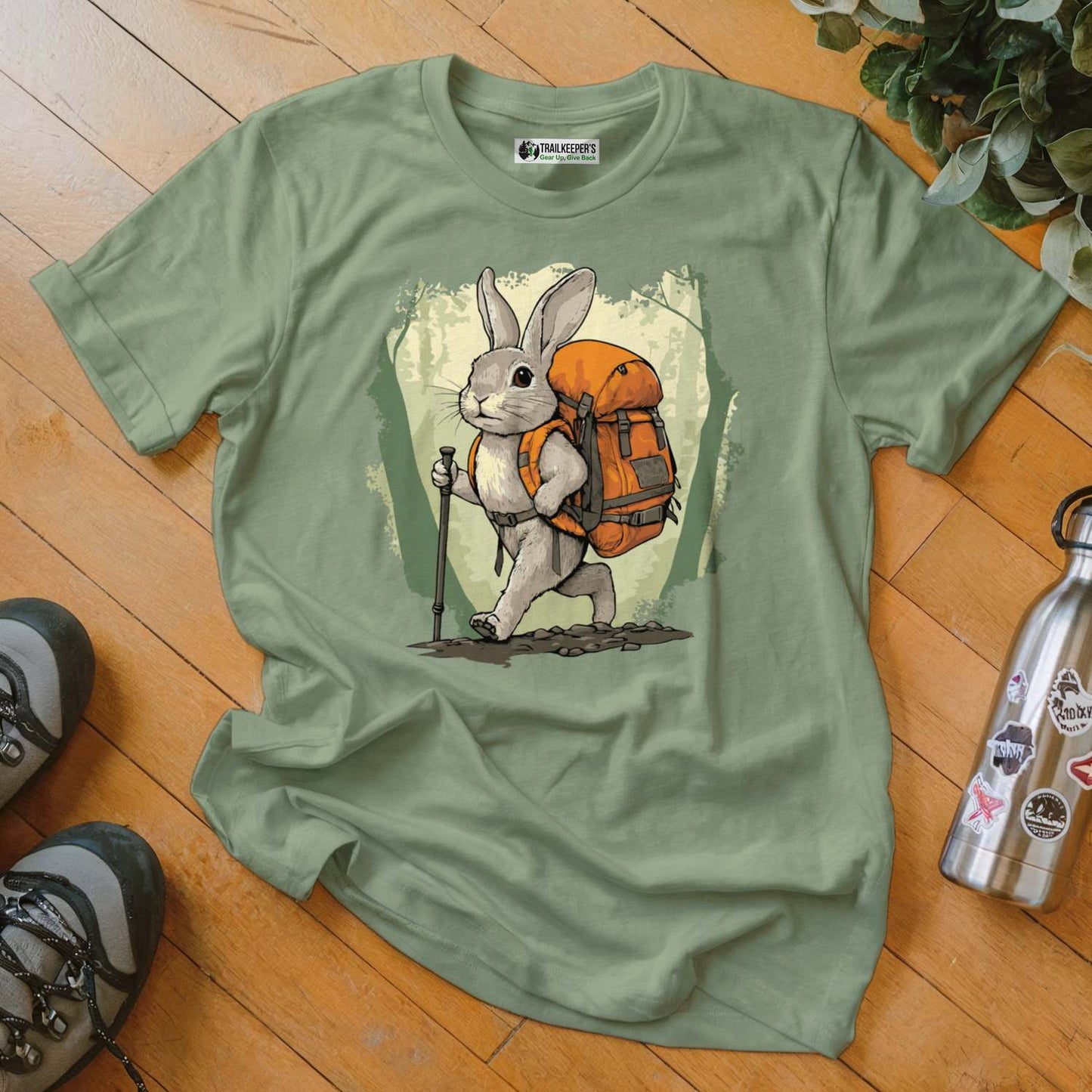 Rabbit Backpacker In The Forest T-Shirt